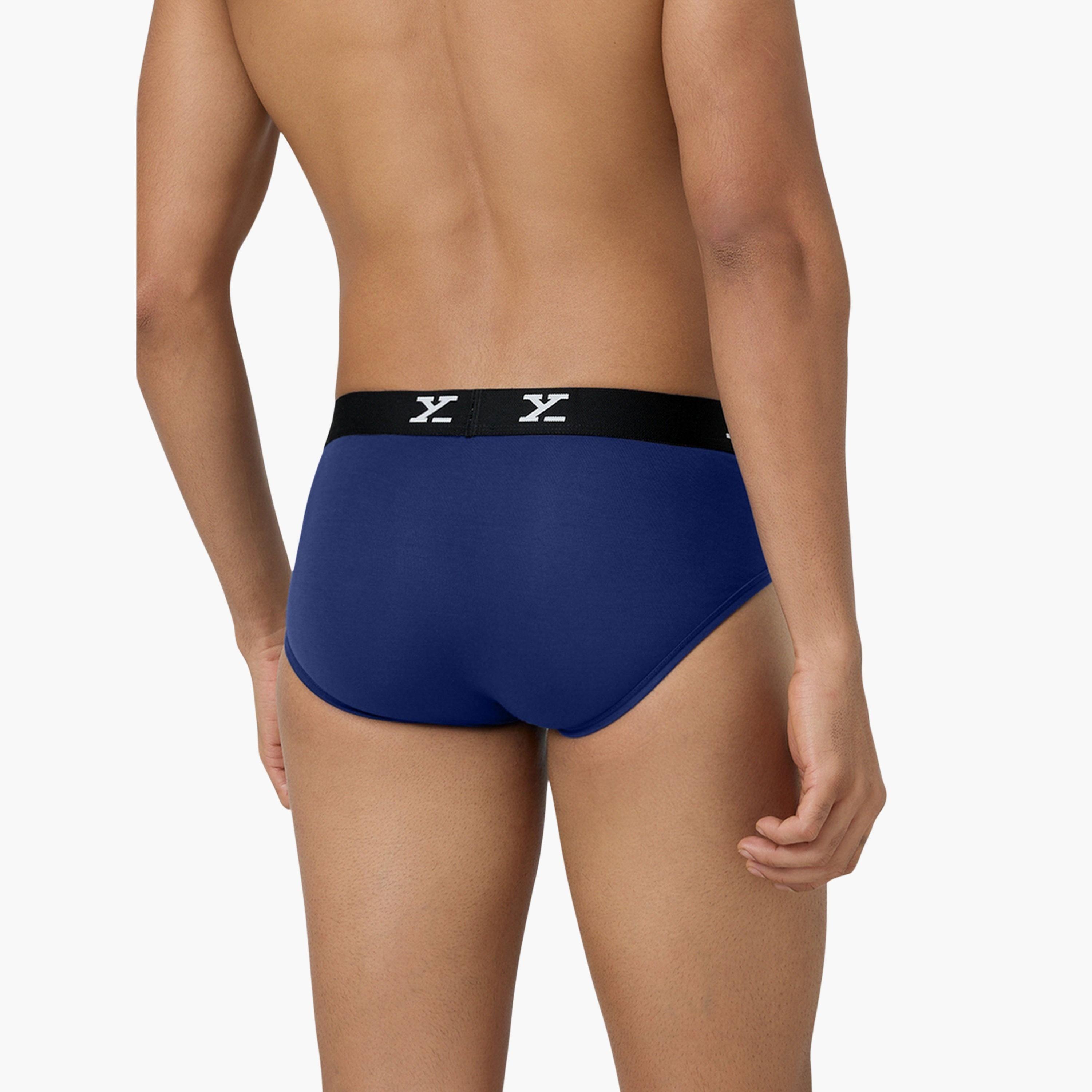 اكس واي اكس اكس - سروال داخلي رجالي قطن تصميم بارالاكس سادة-men-clothing-innerwear-underwear-image-3