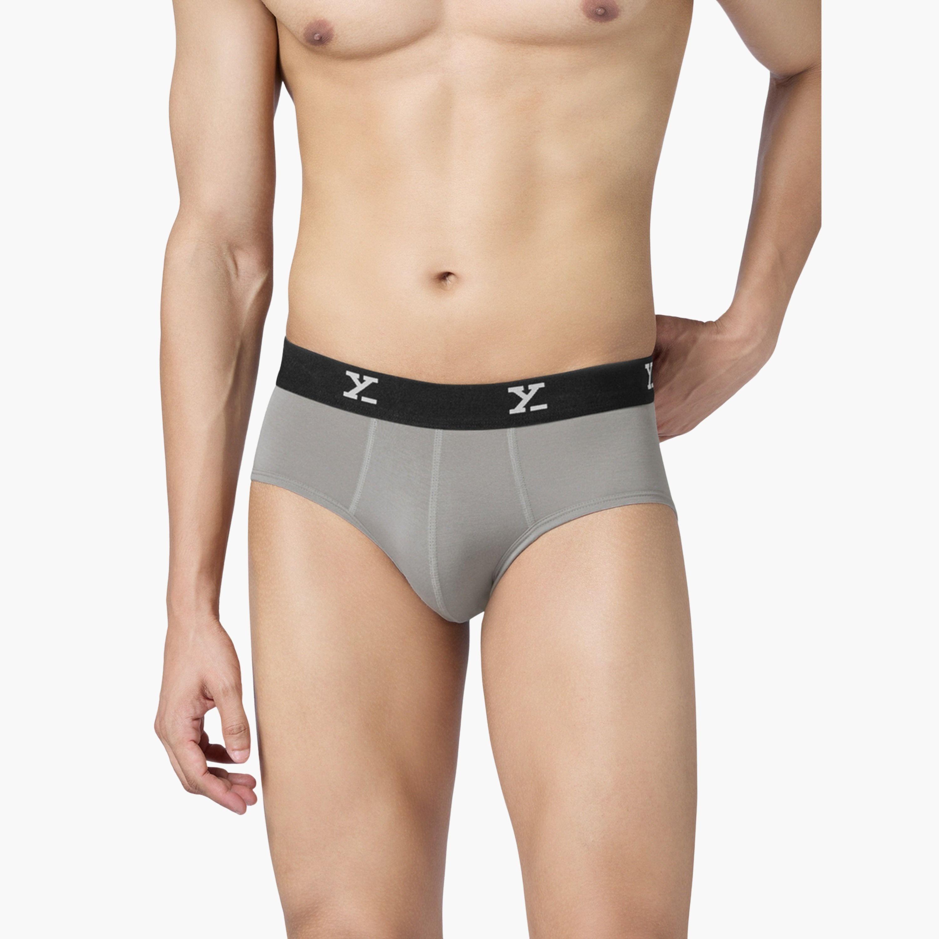 اكس واي اكس اكس - سروال داخلي رجالي قطن تصميم بارالاكس سادة-men-clothing-innerwear-underwear-image-1