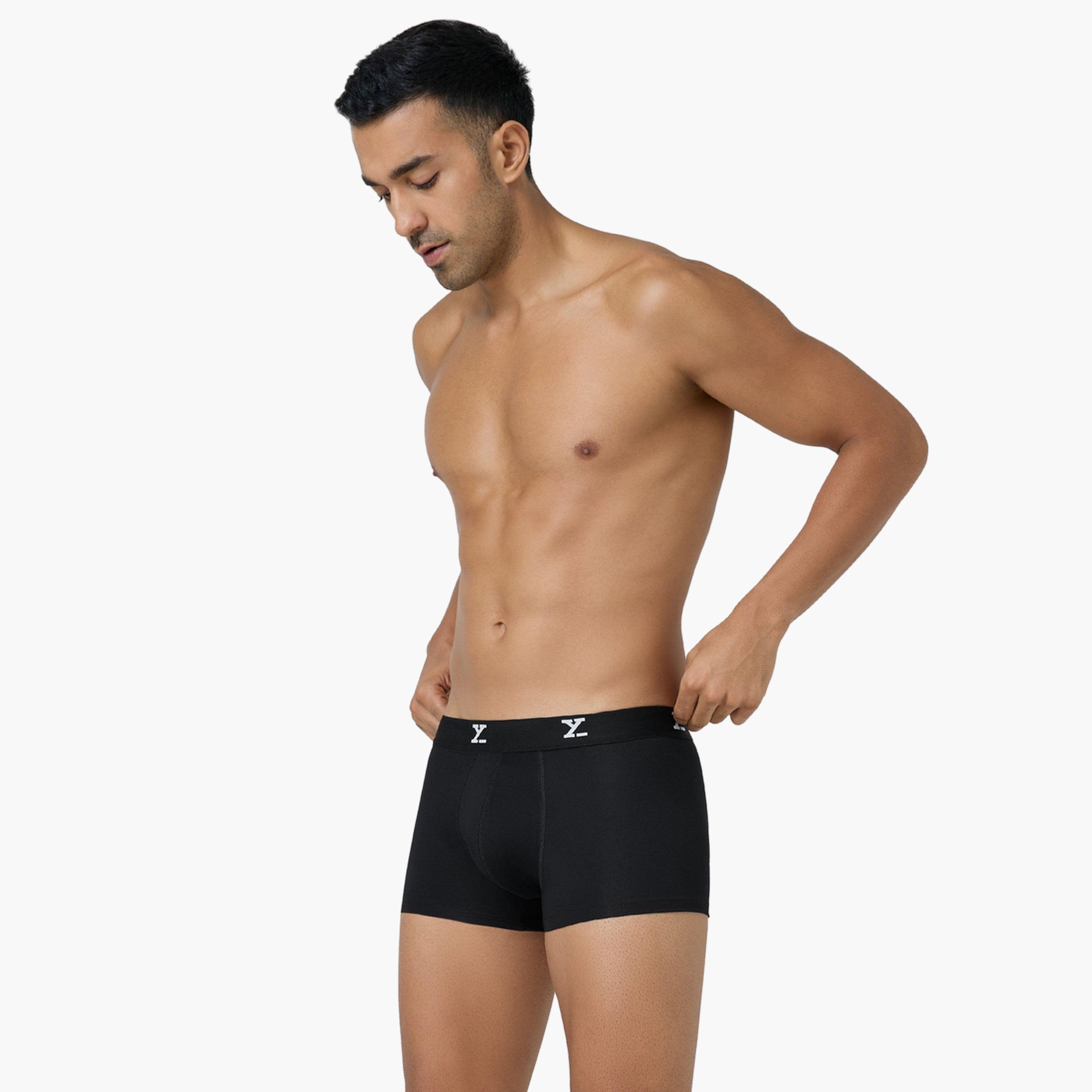 اكس واي اكس اكس - سروال داخلي رجالي قطن تصميم بارالاكس سادة-men-clothing-innerwear-underwear-image-2