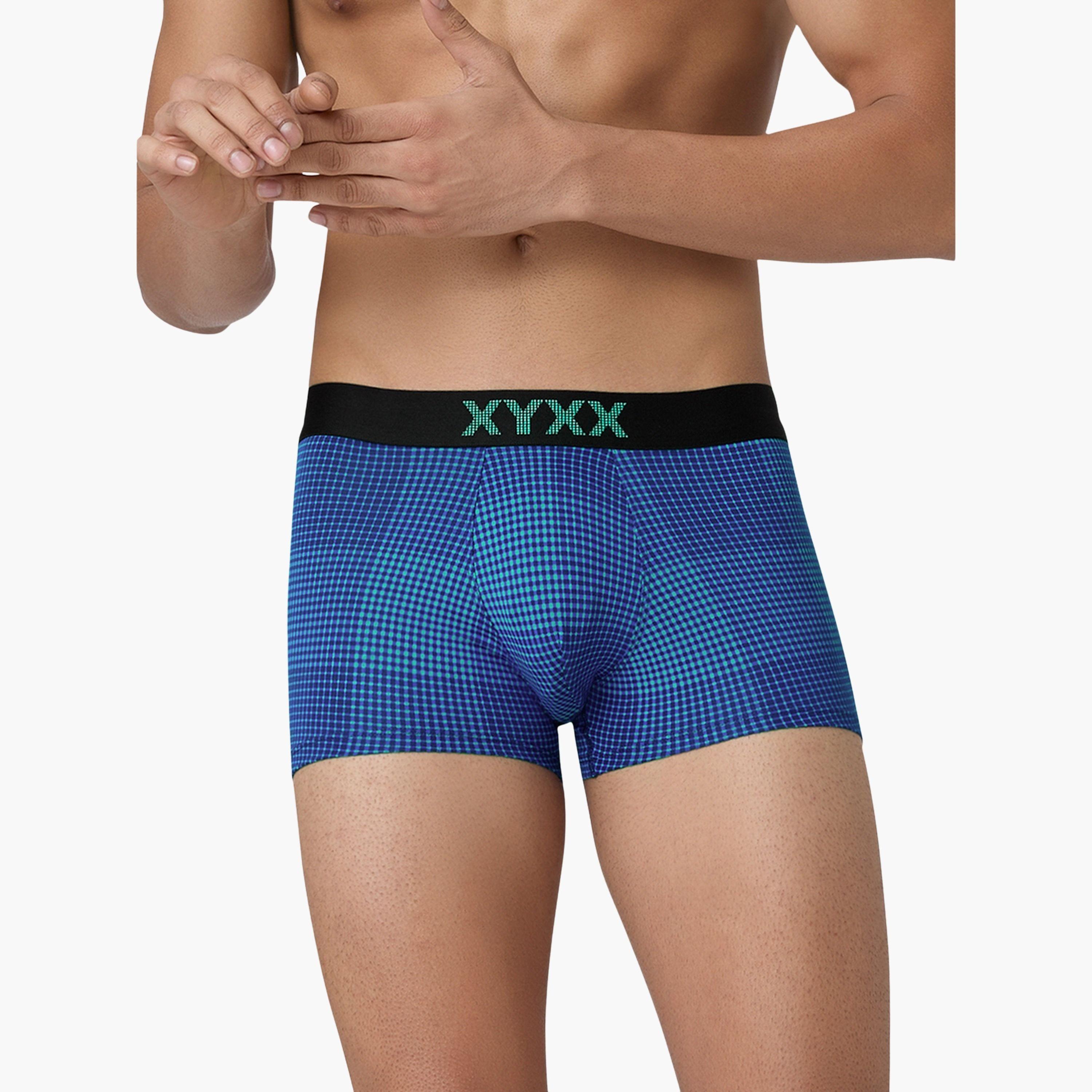 اكس واي اكس اكس - شورت رجالي طبعة مربعات قطن فائق النعومة-men-clothing-innerwear-underwear-image-1