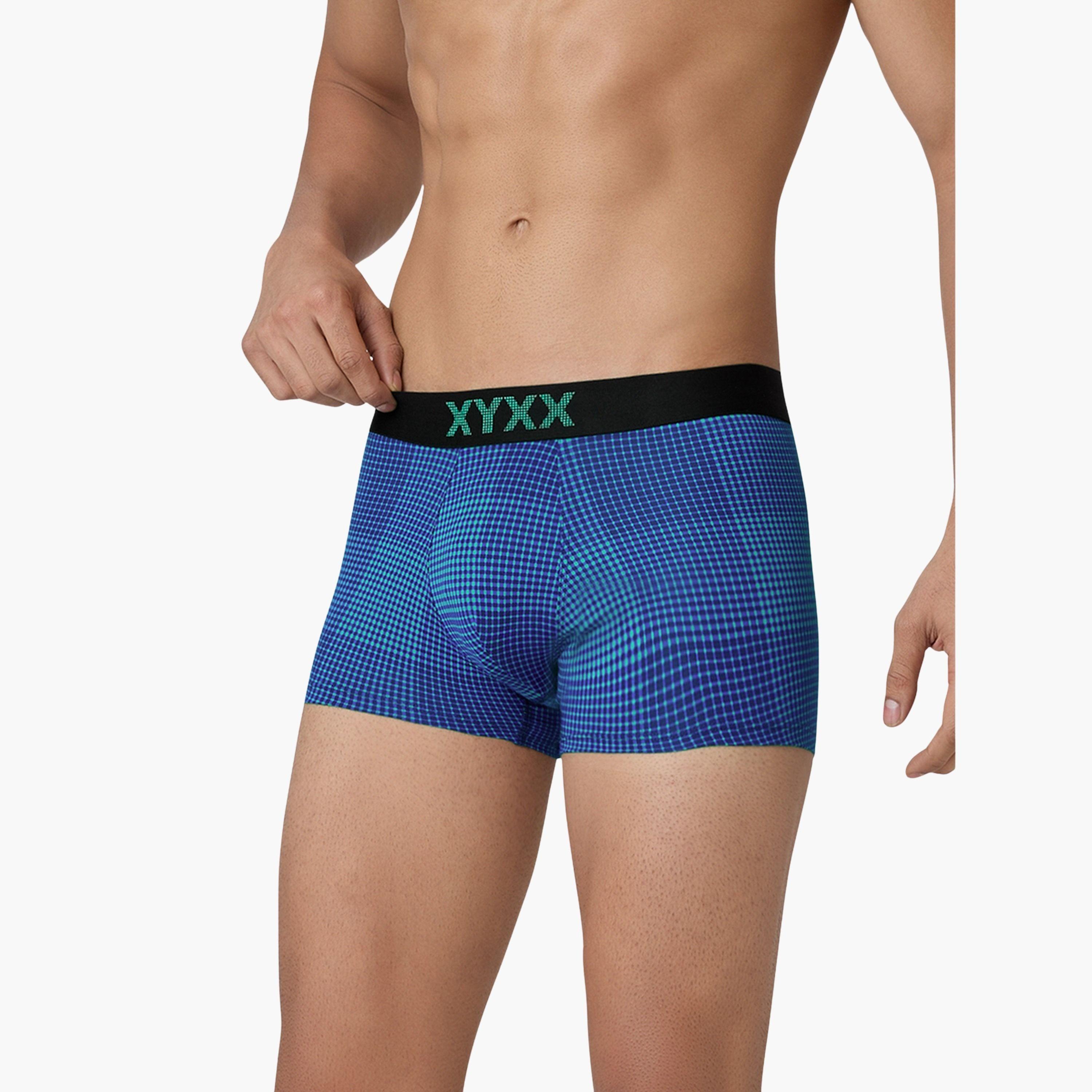 اكس واي اكس اكس - شورت رجالي طبعة مربعات قطن فائق النعومة-men-clothing-innerwear-underwear-image-3