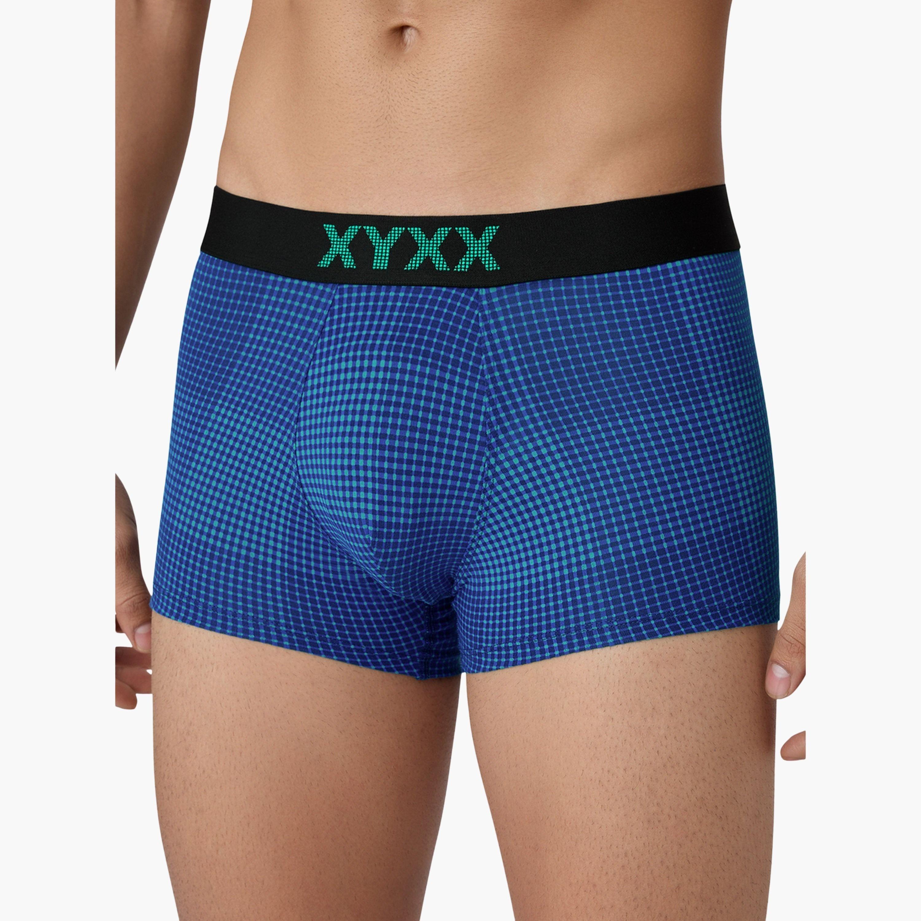 اكس واي اكس اكس - شورت رجالي طبعة مربعات قطن فائق النعومة-men-clothing-innerwear-underwear-image-5