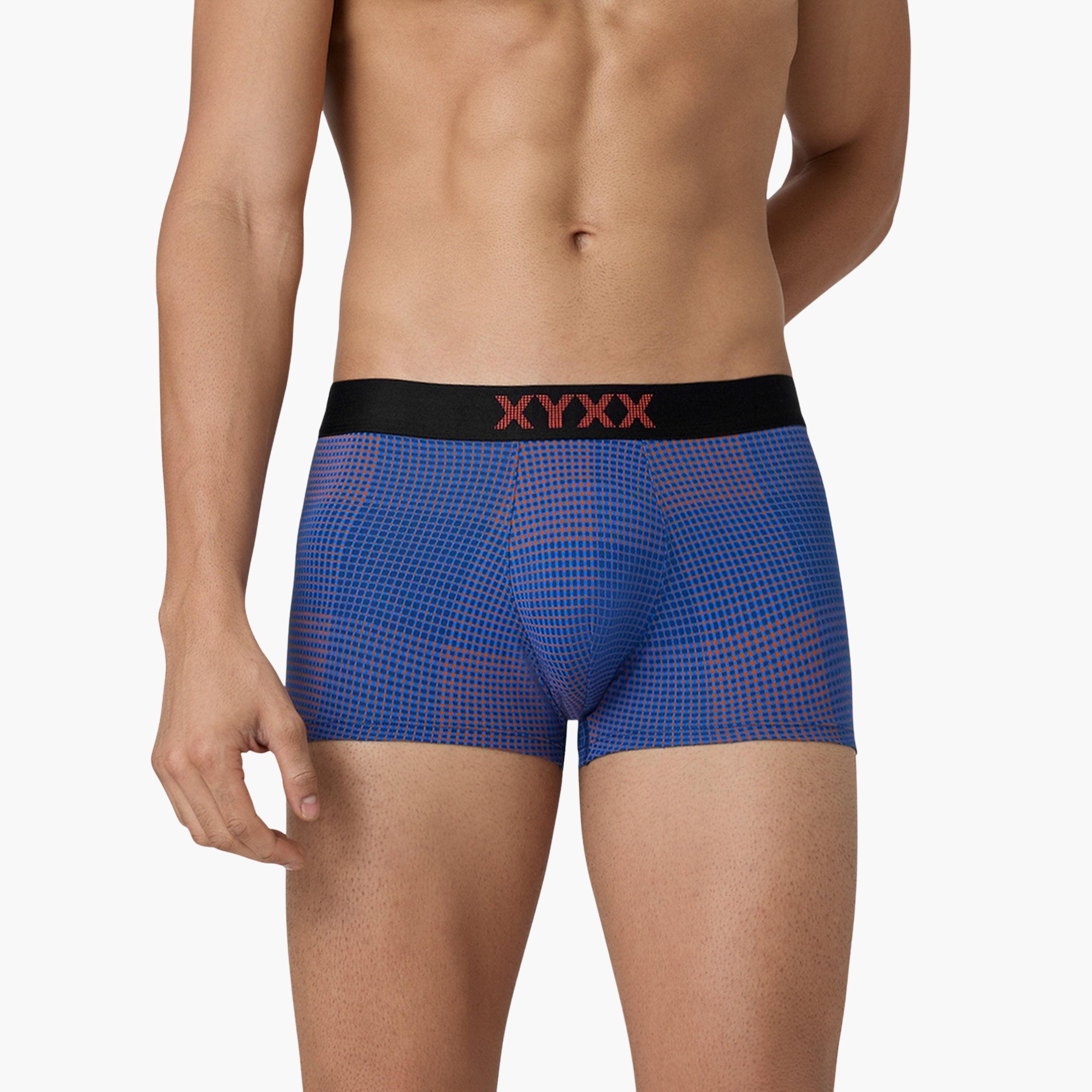 اكس واي اكس اكس - شورت رجالي طبعة مربعات قطن فائق النعومة-men-clothing-innerwear-underwear-image-1