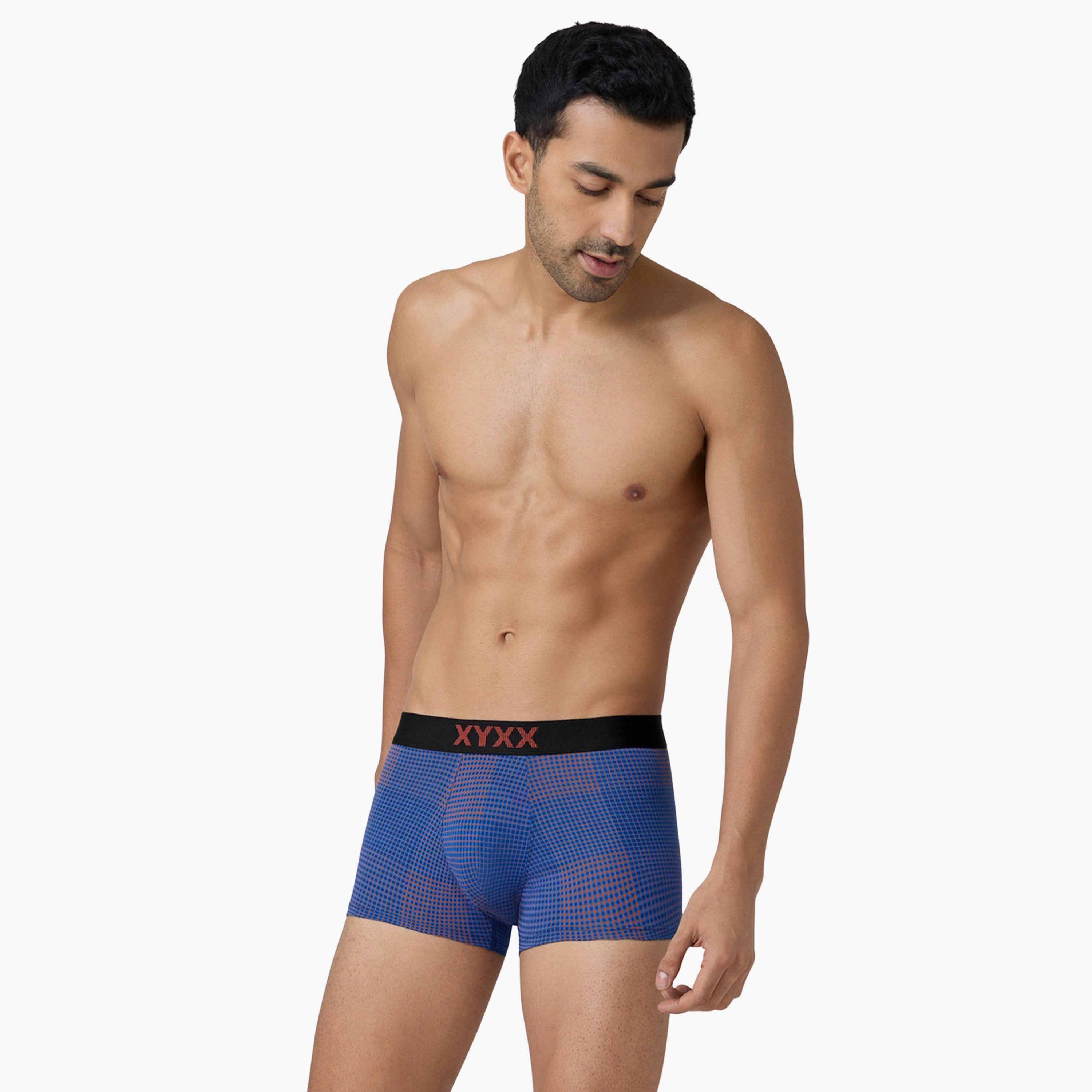 اكس واي اكس اكس - شورت رجالي طبعة مربعات قطن فائق النعومة-men-clothing-innerwear-underwear-image-2