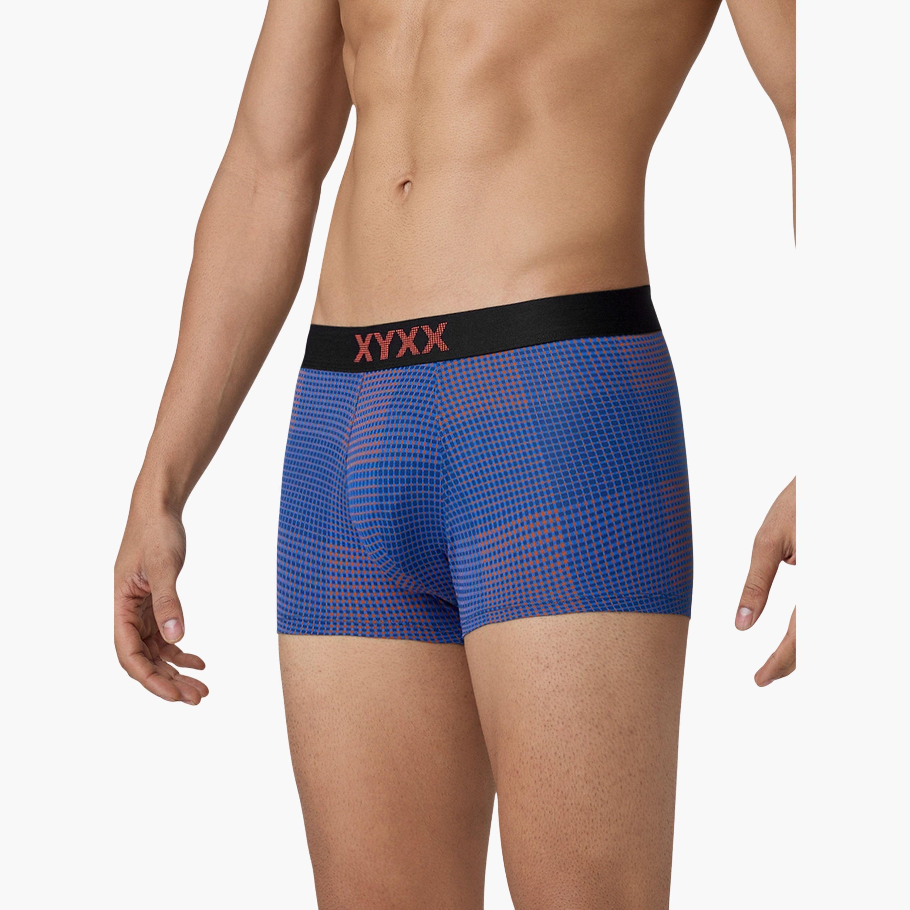 اكس واي اكس اكس - شورت رجالي طبعة مربعات قطن فائق النعومة-men-clothing-innerwear-underwear-image-3