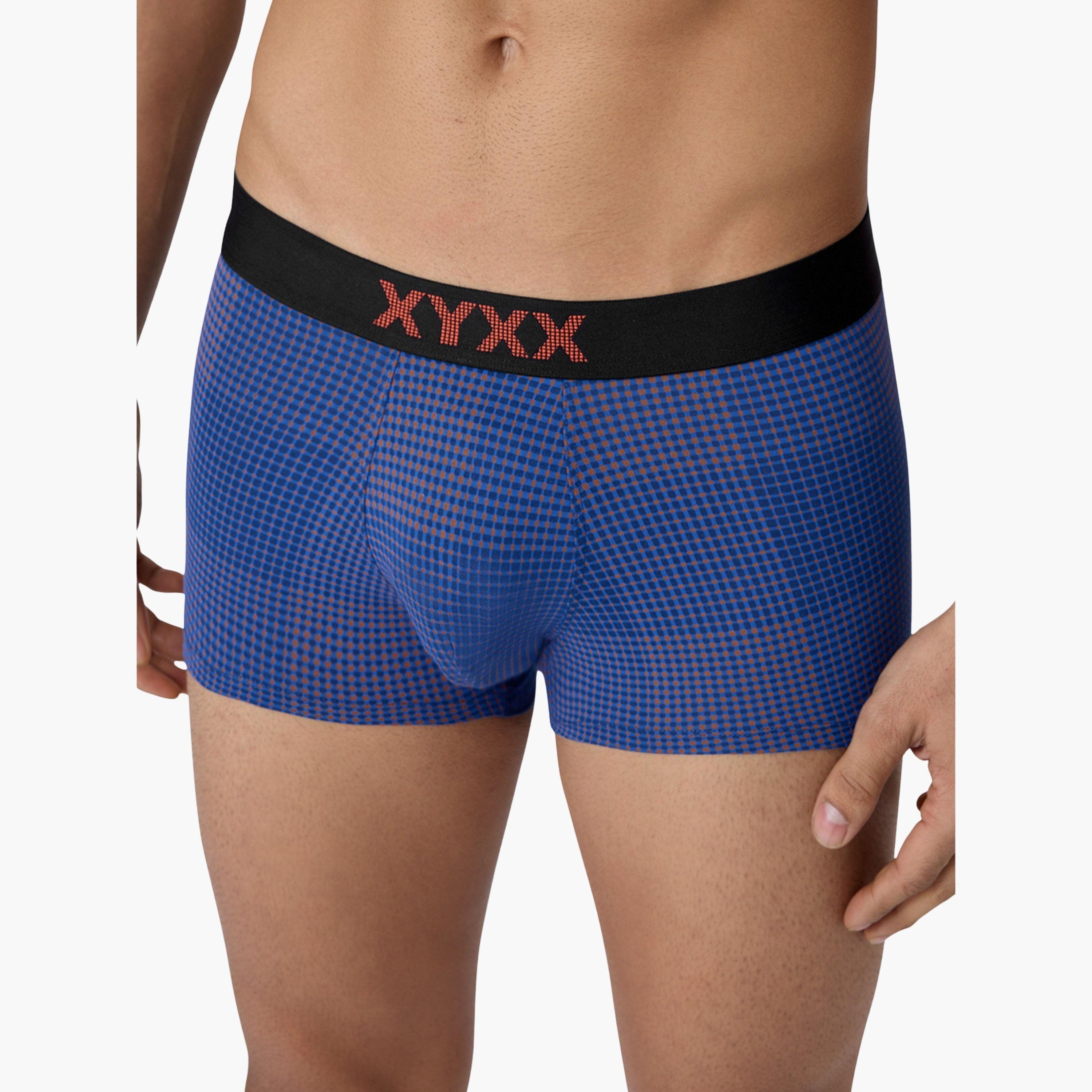 اكس واي اكس اكس - شورت رجالي طبعة مربعات قطن فائق النعومة-men-clothing-innerwear-underwear-image-5
