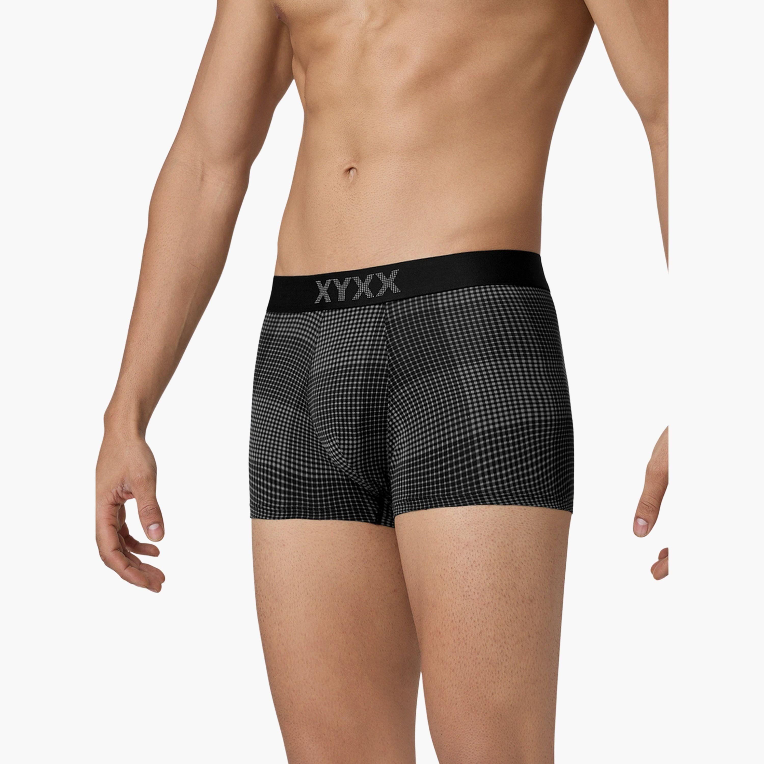 اكس واي اكس اكس - شورت رجالي طبعة مربعات قطن فائق النعومة-men-clothing-innerwear-underwear-image-3