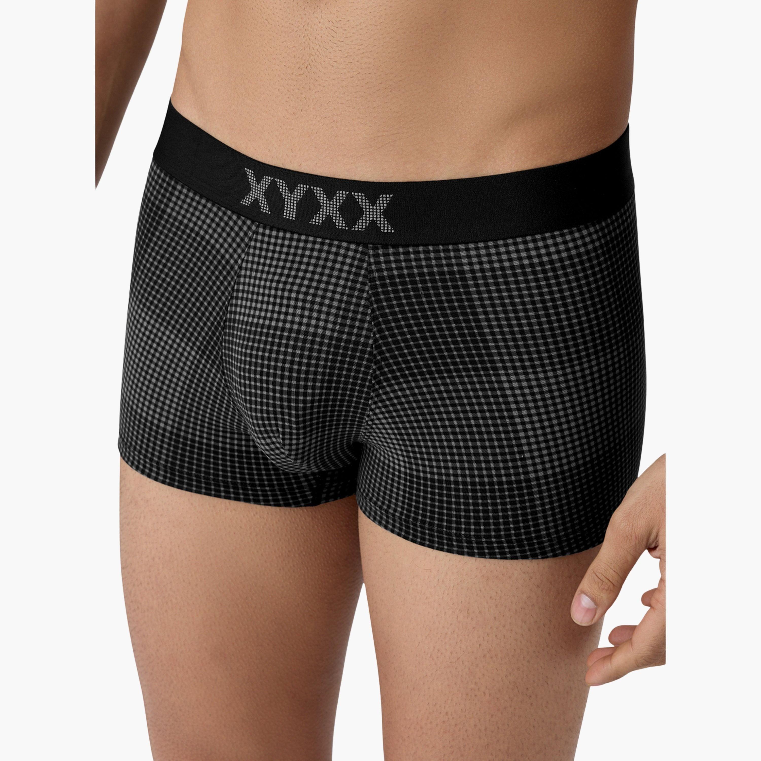 اكس واي اكس اكس - شورت رجالي طبعة مربعات قطن فائق النعومة-men-clothing-innerwear-underwear-image-5