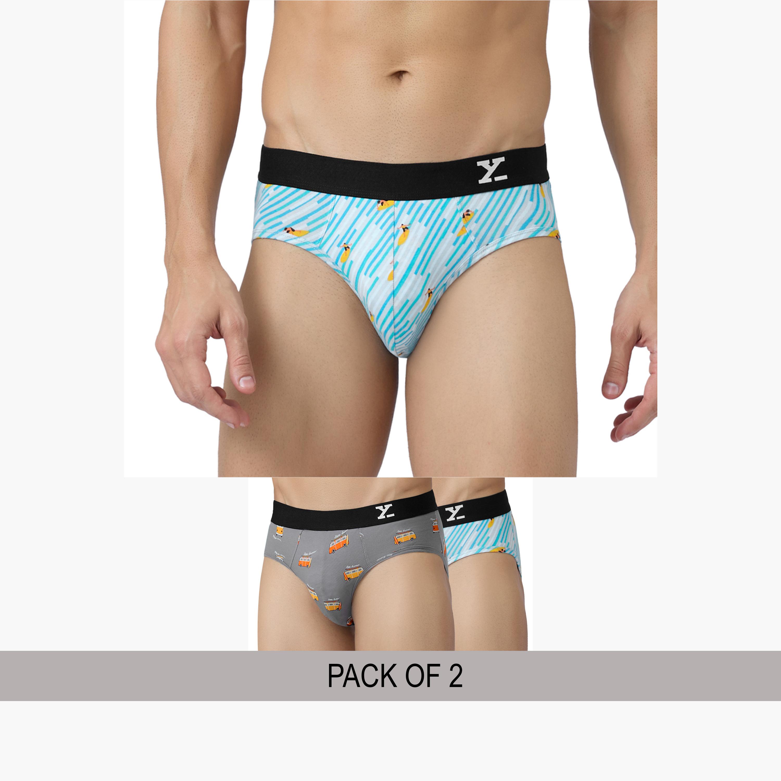 اكس واي اكس اكس - عبوة قطعتين - سروال داخلي قطن بطبعة للرجال-men-clothing-innerwear-underwear-image-2