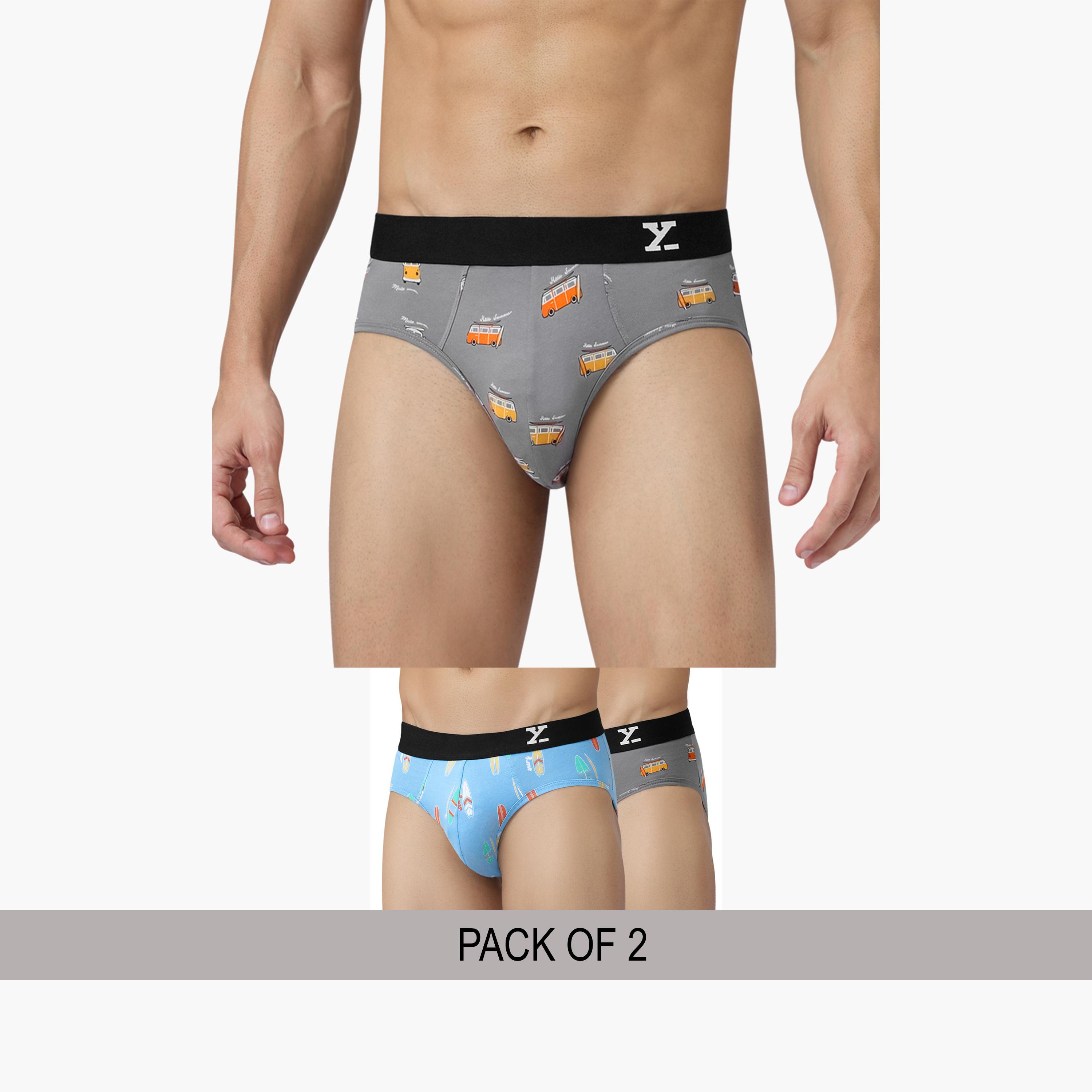 XYXX Pack of 2 - Men Surf Cotton Printed Briefs-men-clothing-innerwear-underwear-image-1