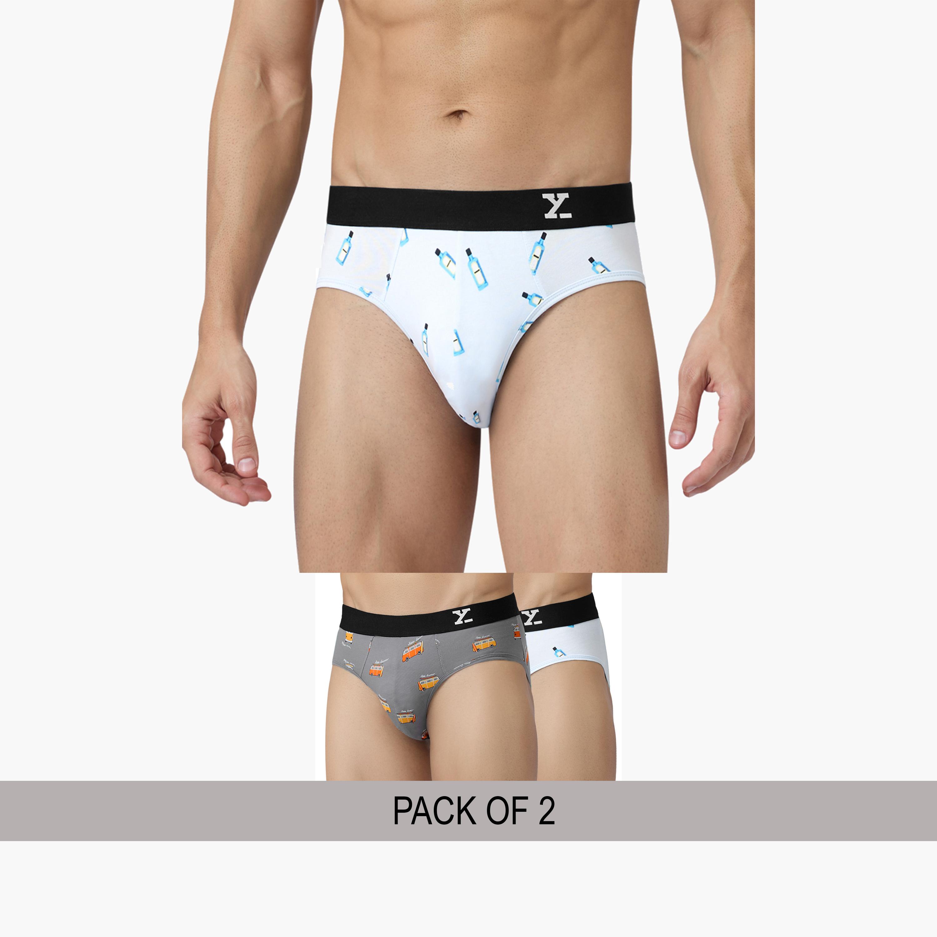 اكس واي اكس اكس - عبوة قطعتين - سروال داخلي قطن بطبعة للرجال-men-clothing-innerwear-underwear-image-1