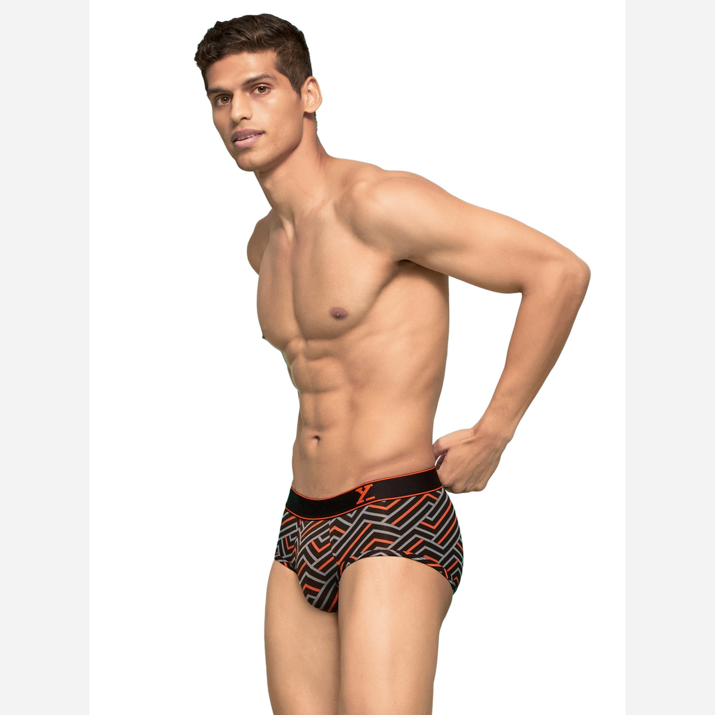 اكس واي اكس اكس - عبوة قطعتين - سروال داخلي رجالي قطن مخططة بنمط بارالاكس-men-clothing-innerwear-underwear-image-2