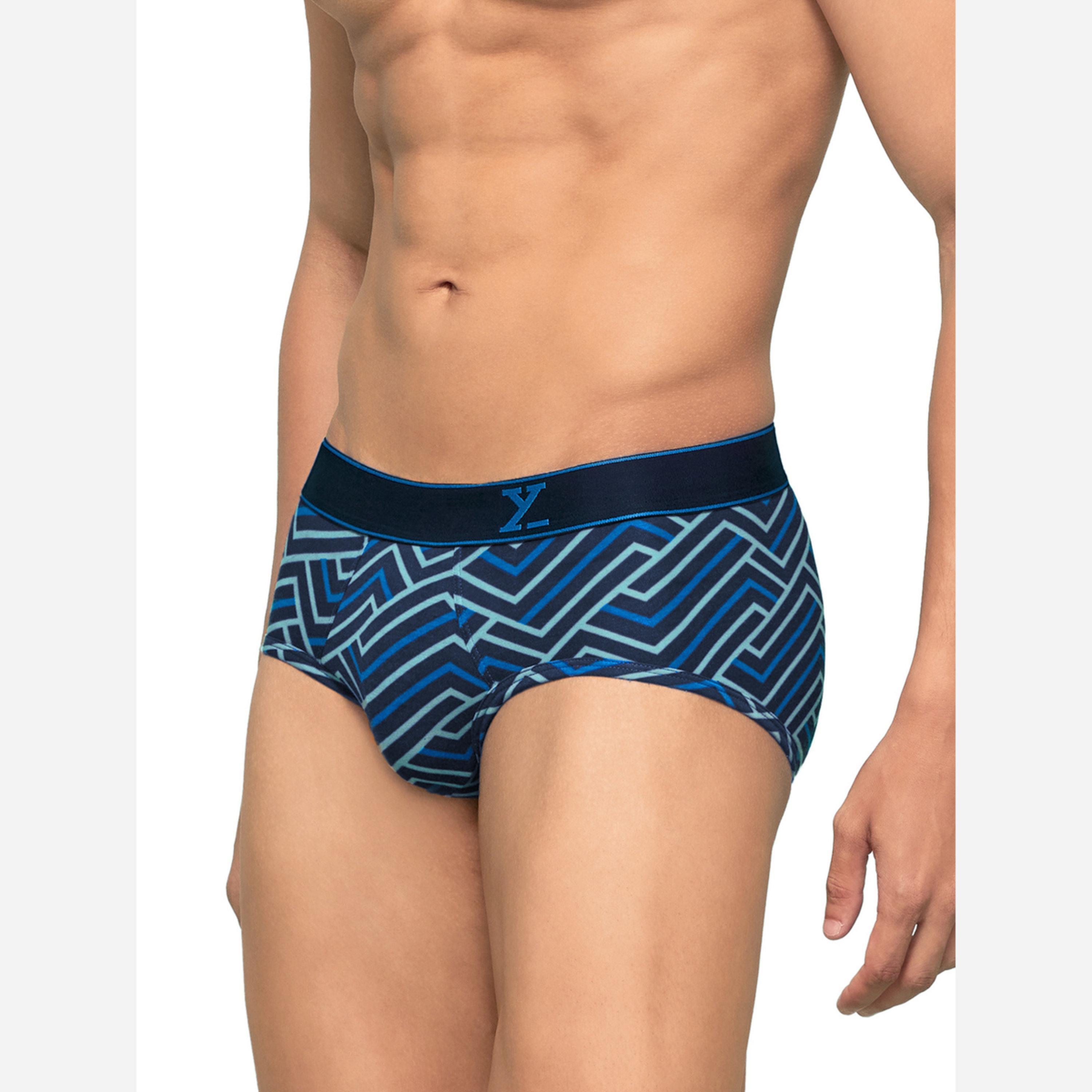 اكس واي اكس اكس - عبوة قطعتين - سروال داخلي رجالي قطن مخططة بنمط بارالاكس-men-clothing-innerwear-underwear-image-4