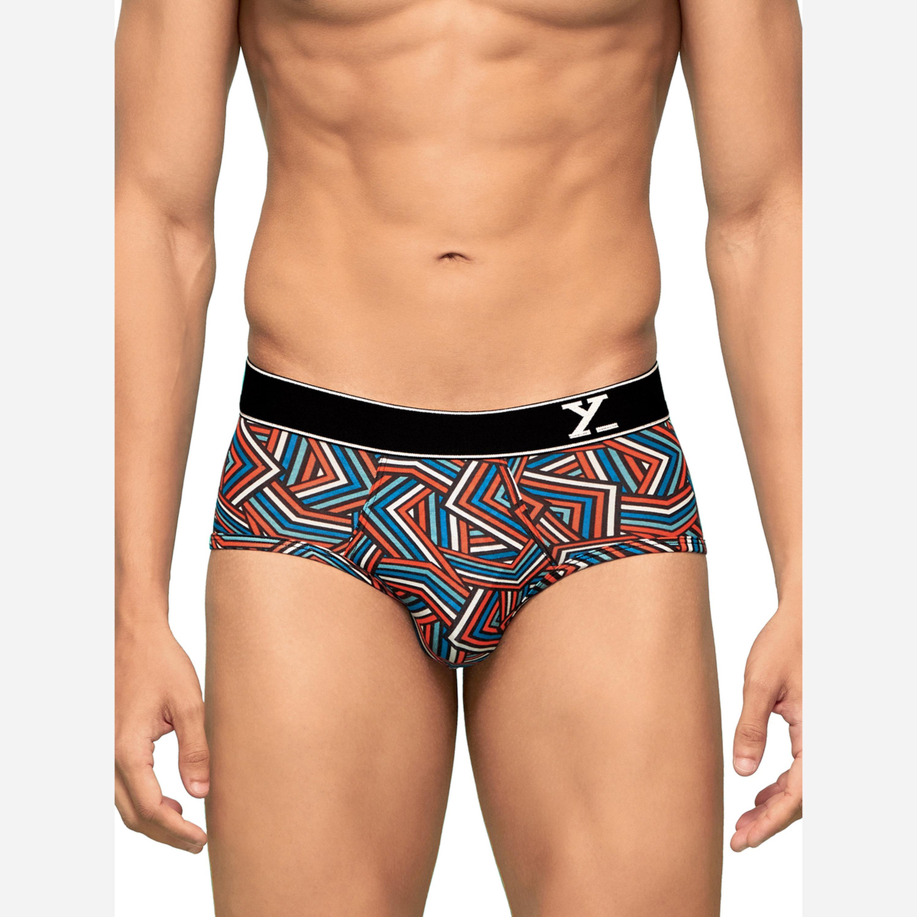 اكس واي اكس اكس - عبوة قطعتين - سروال داخلي رجالي قطن مخططة بنمط بارالاكس-men-clothing-innerwear-underwear-image-4