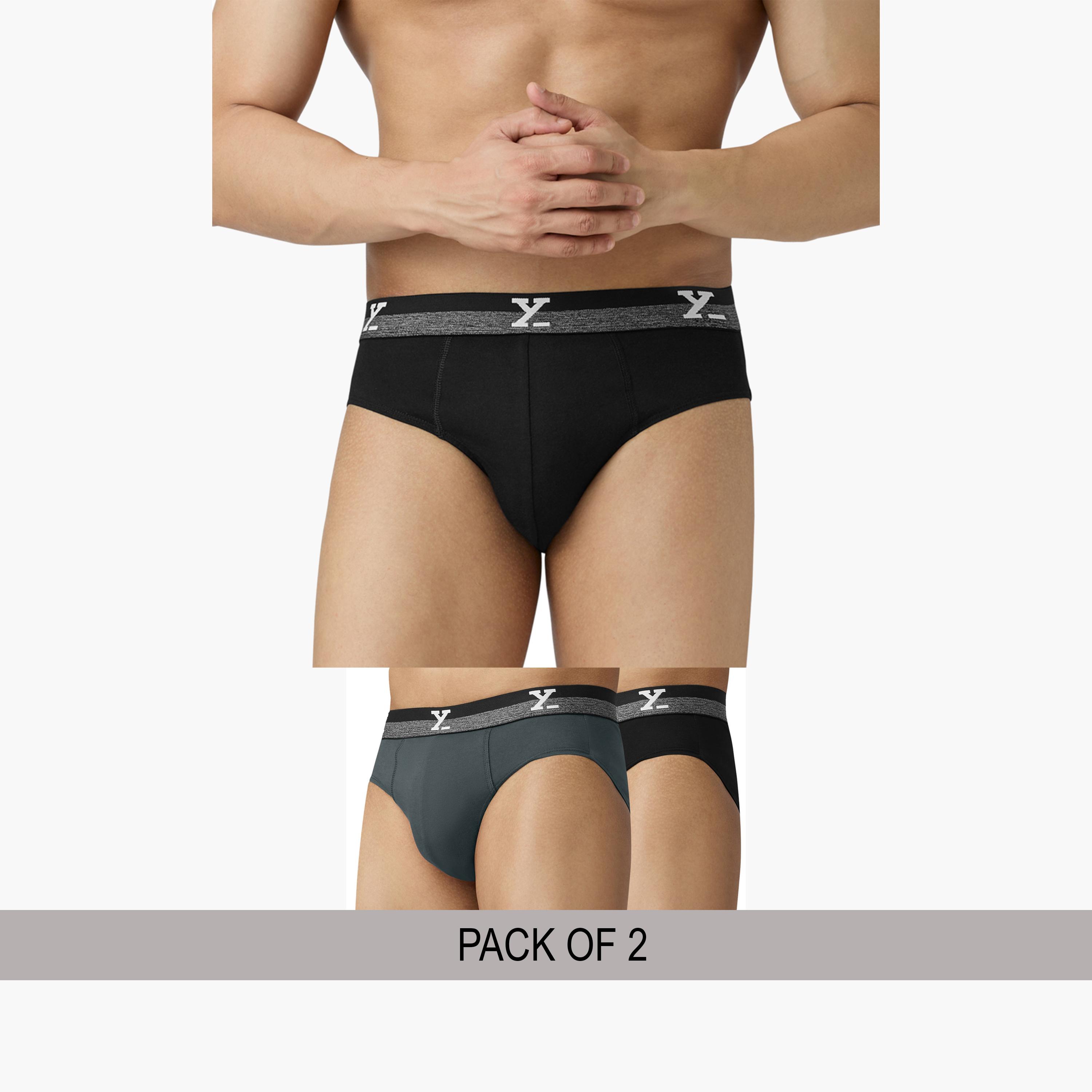 XYXX Pack of 2 - Men IntelliFresh Cotton Solid Briefs-men-clothing-innerwear-underwear-image-2