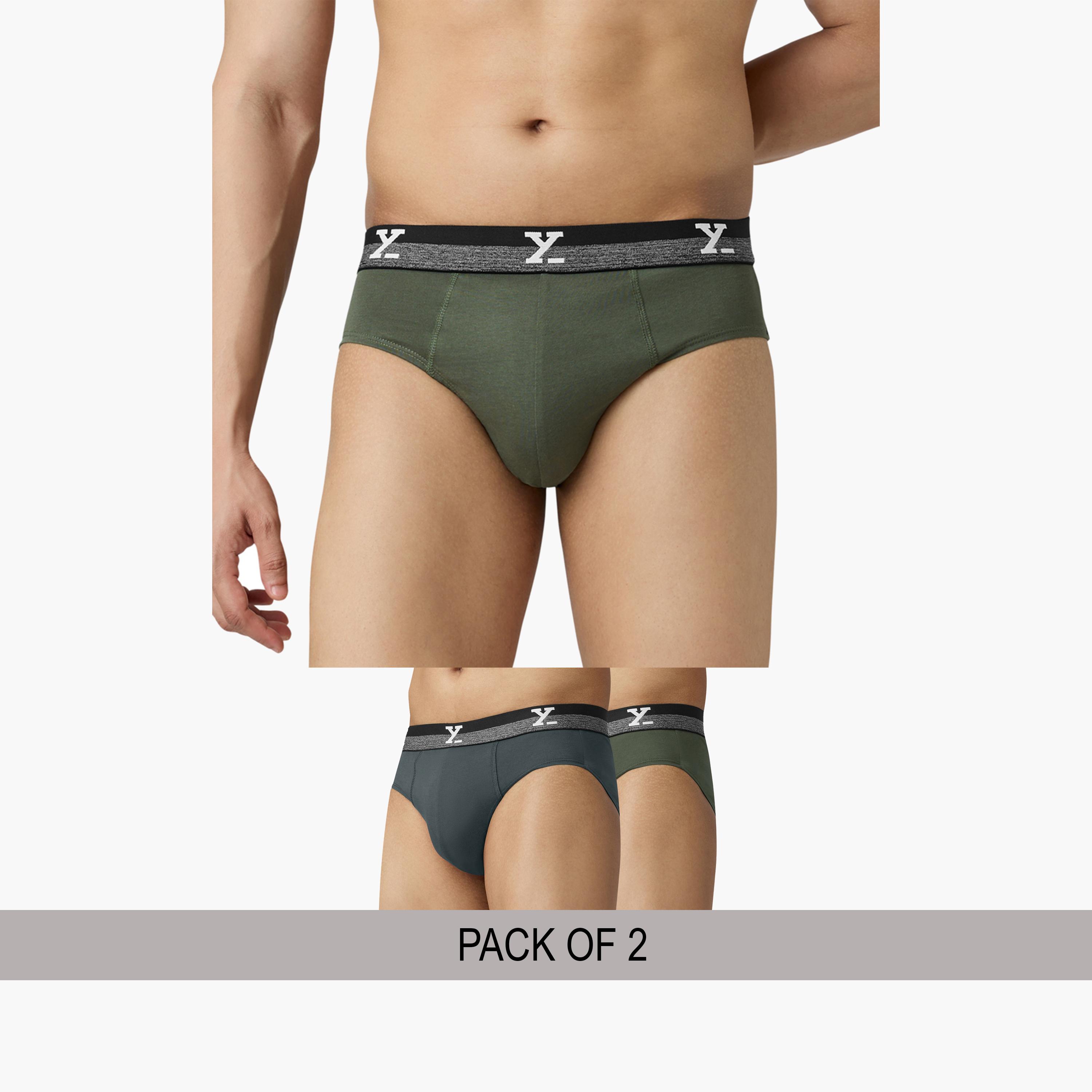 XYXX Pack of 2 - Men IntelliFresh Cotton Solid Briefs-men-clothing-innerwear-underwear-image-1