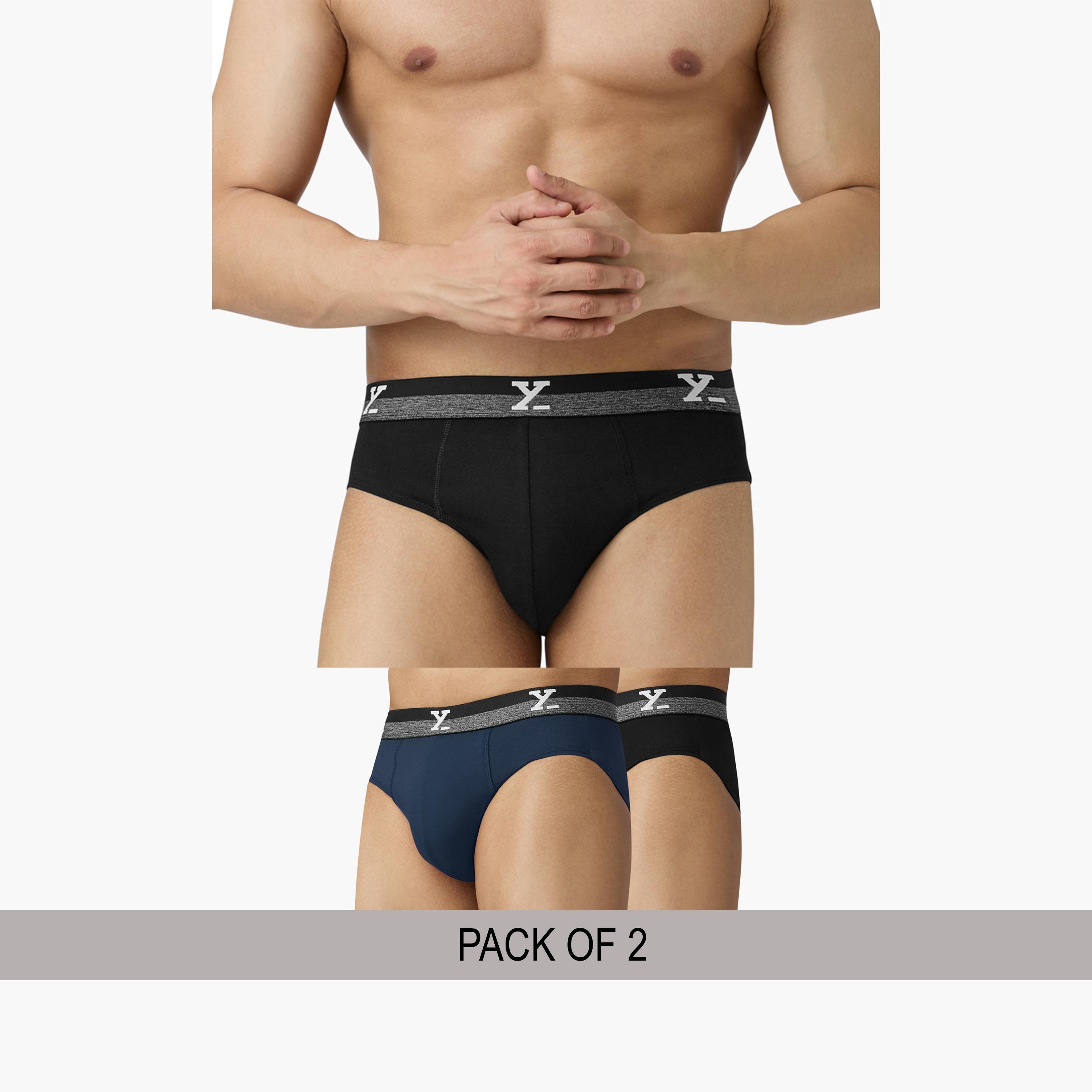 XYXX Pack of 2 - Men IntelliFresh Cotton Solid Briefs-men-clothing-innerwear-underwear-image-2