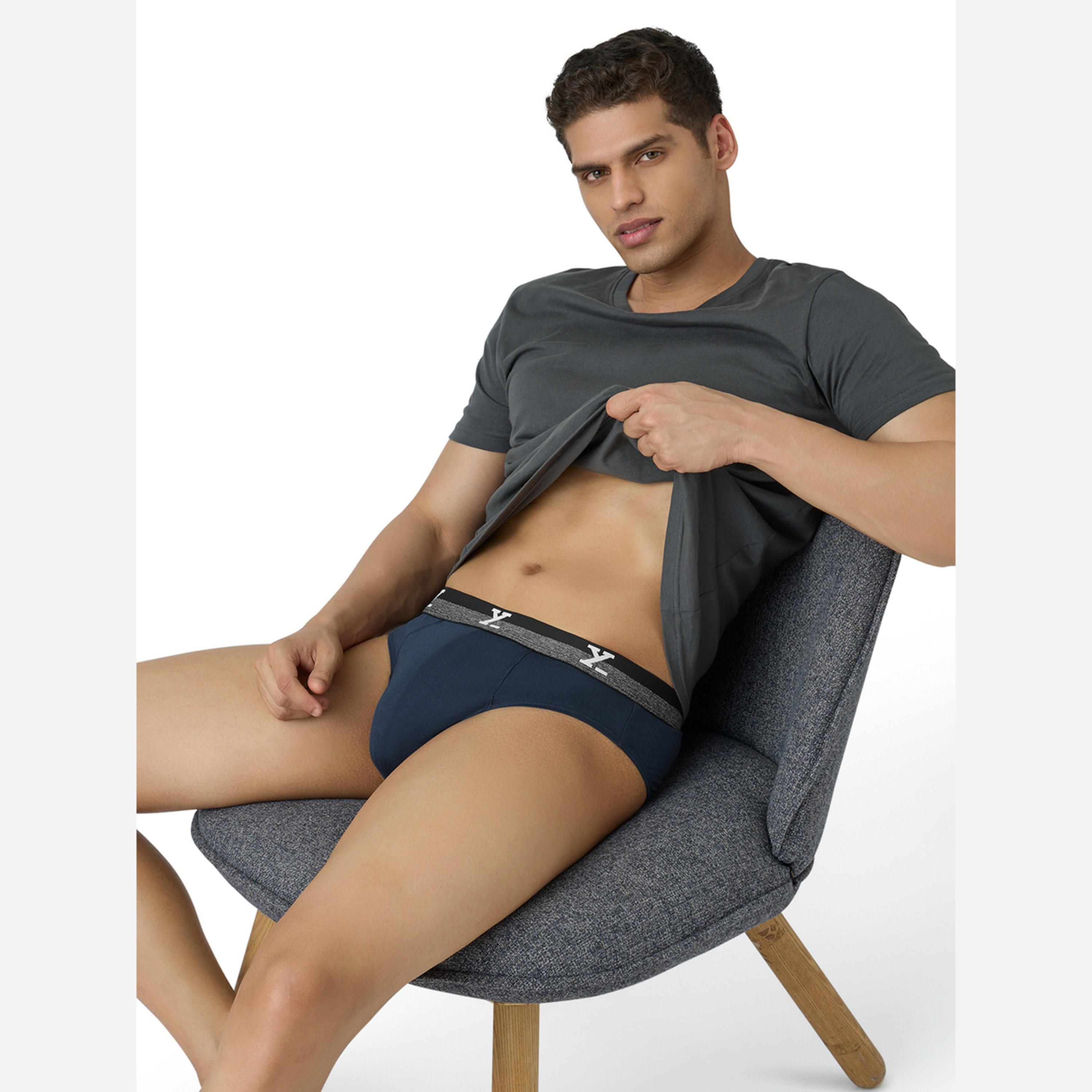 XYXX Pack of 2 - Men IntelliFresh Cotton Solid Briefs-men-clothing-innerwear-underwear-image-2