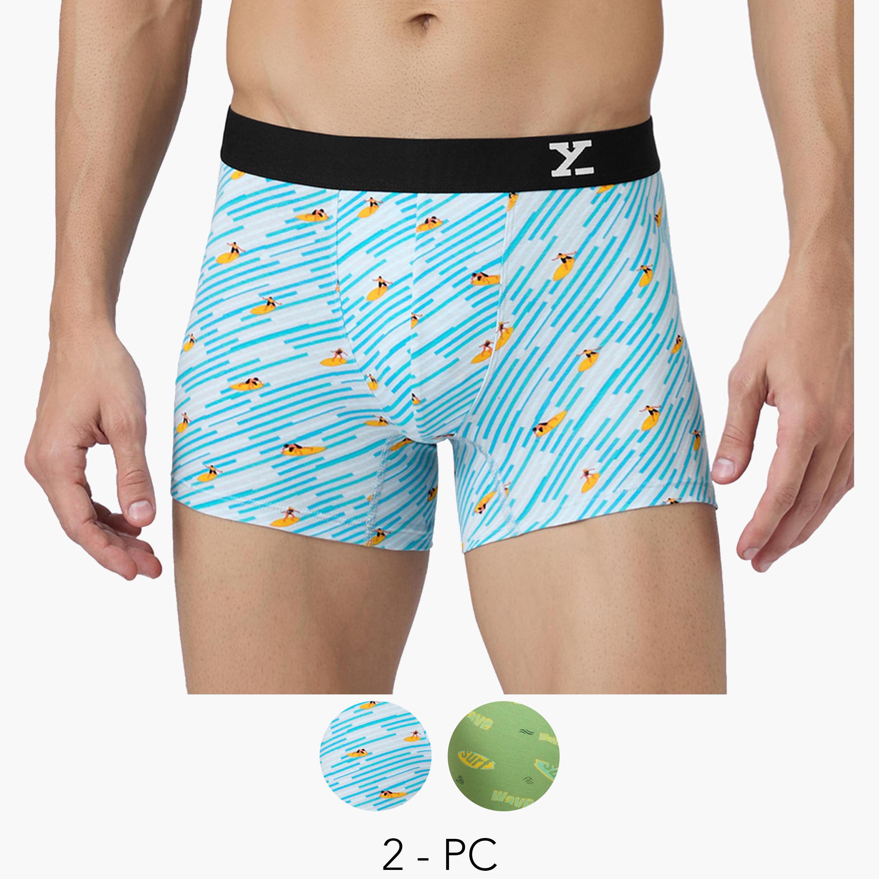 XYXX Pack of 2 - Men Surf Cotton Printed Trunks-men-clothing-innerwear-underwear-image-1