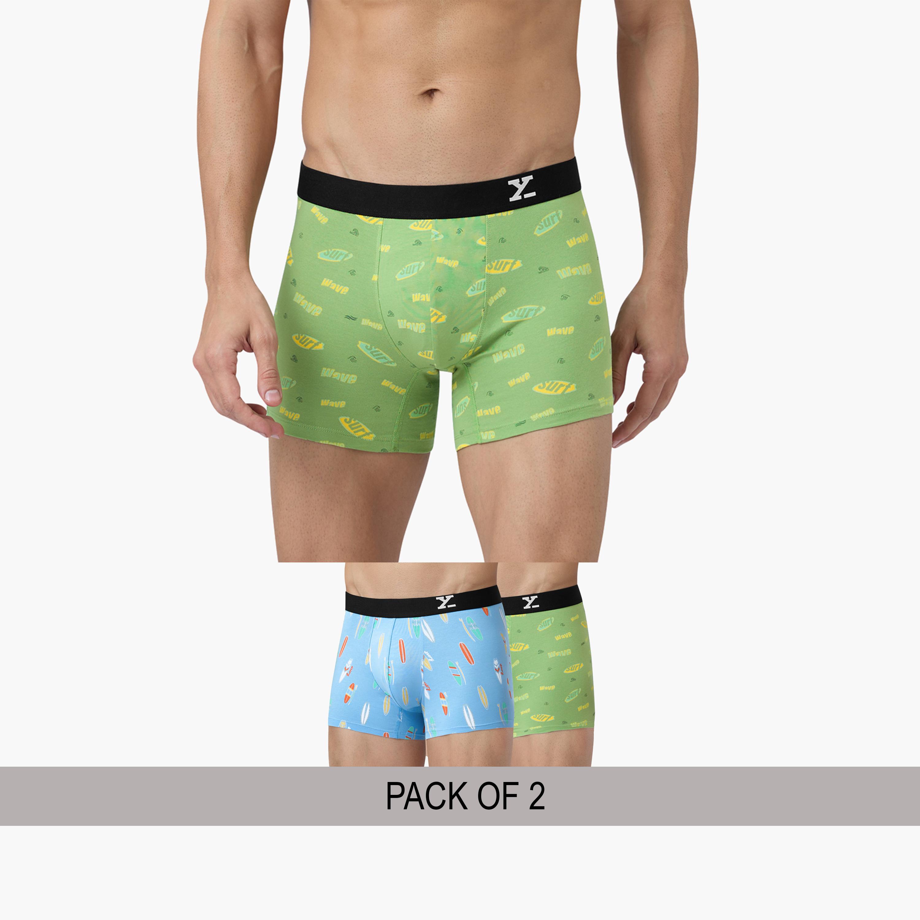 XYXX Pack of 2 - Men Surf Cotton Printed Trunks-men-clothing-innerwear-underwear-image-1