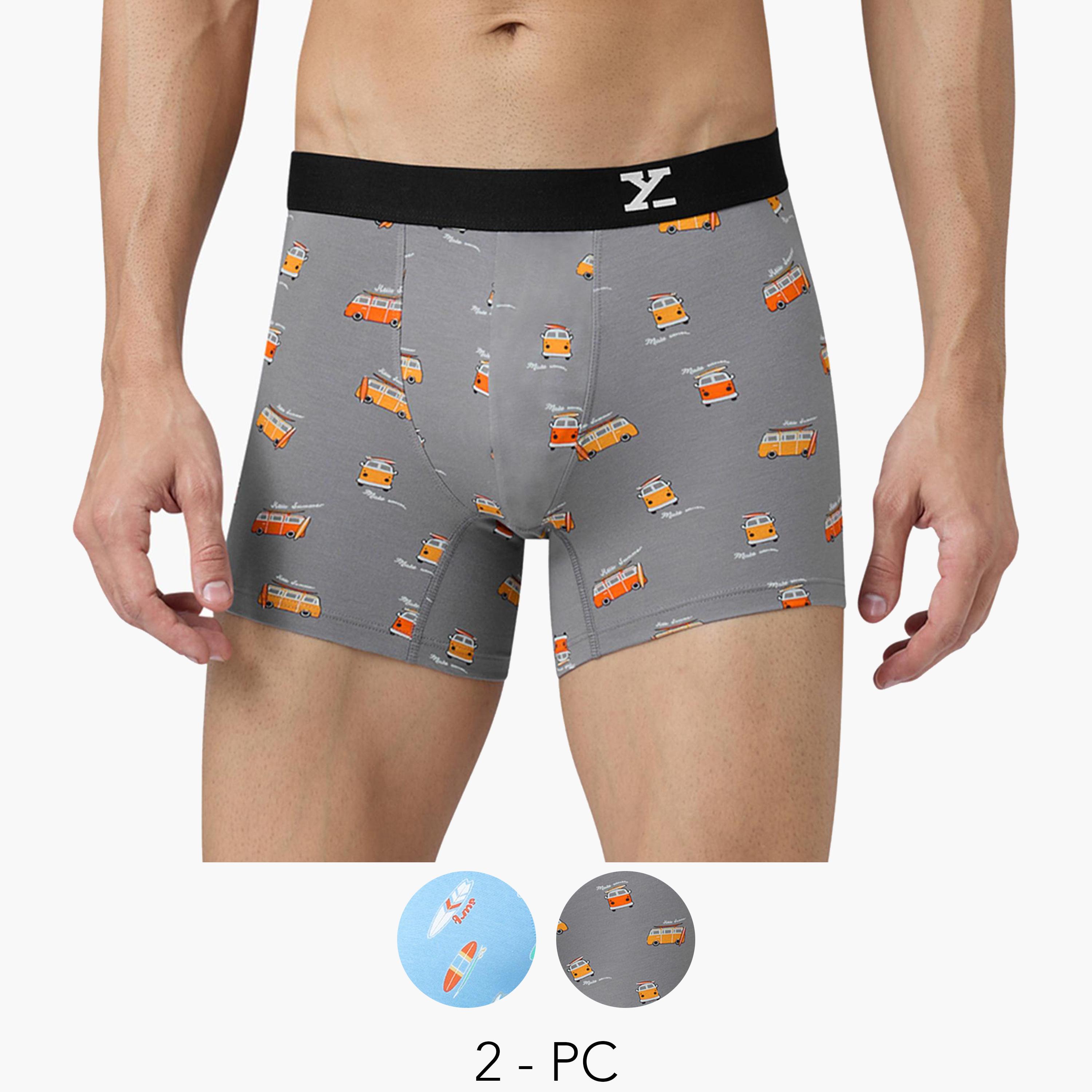 XYXX Pack of 2 - Men Surf Cotton Printed Trunks-men-clothing-innerwear-underwear-image-1