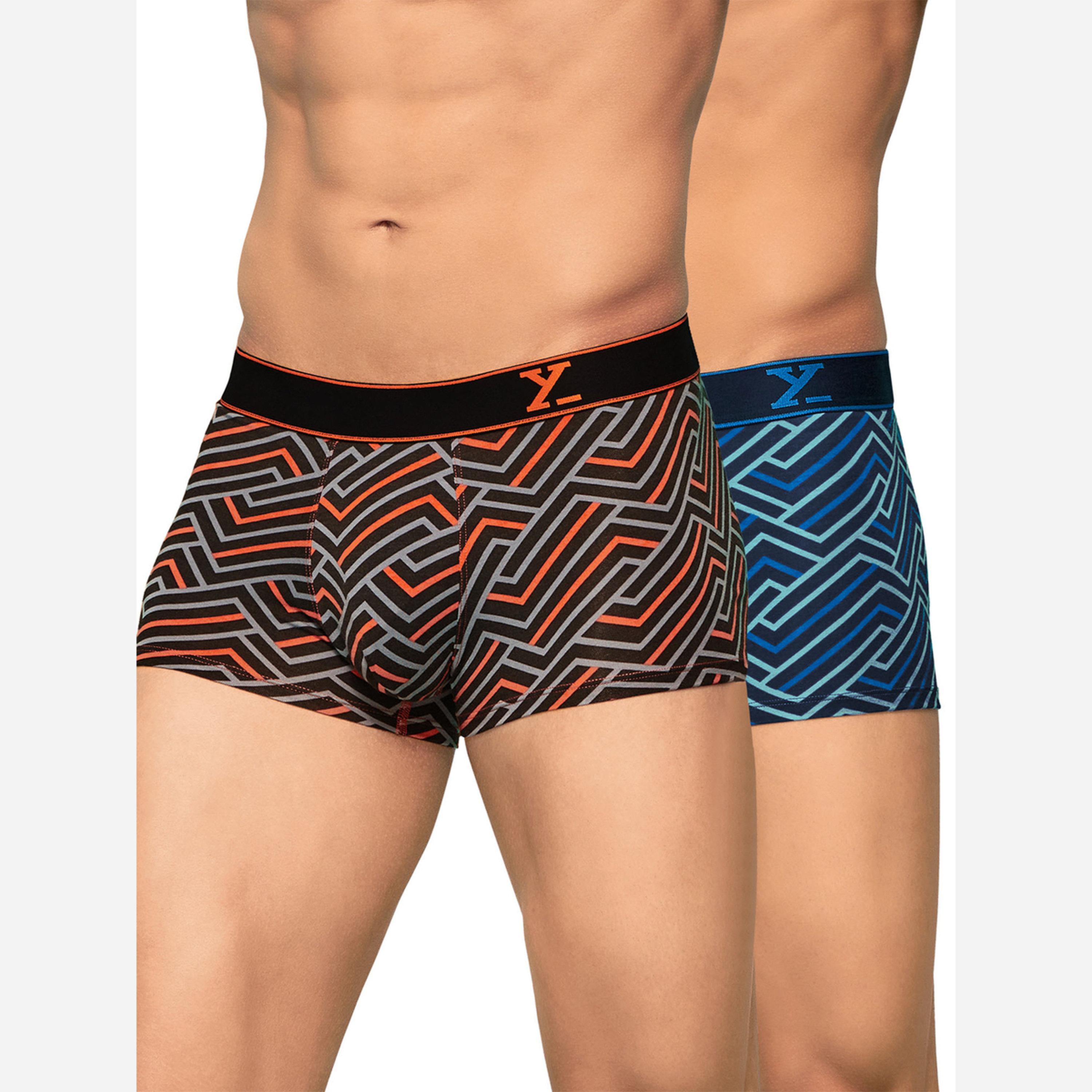 اكس واي اكس اكس - عبوة قطعتين - سروال داخلي رجالي قطن يسمح بمرور الهواء بطبعة-men-clothing-innerwear-underwear-image-2