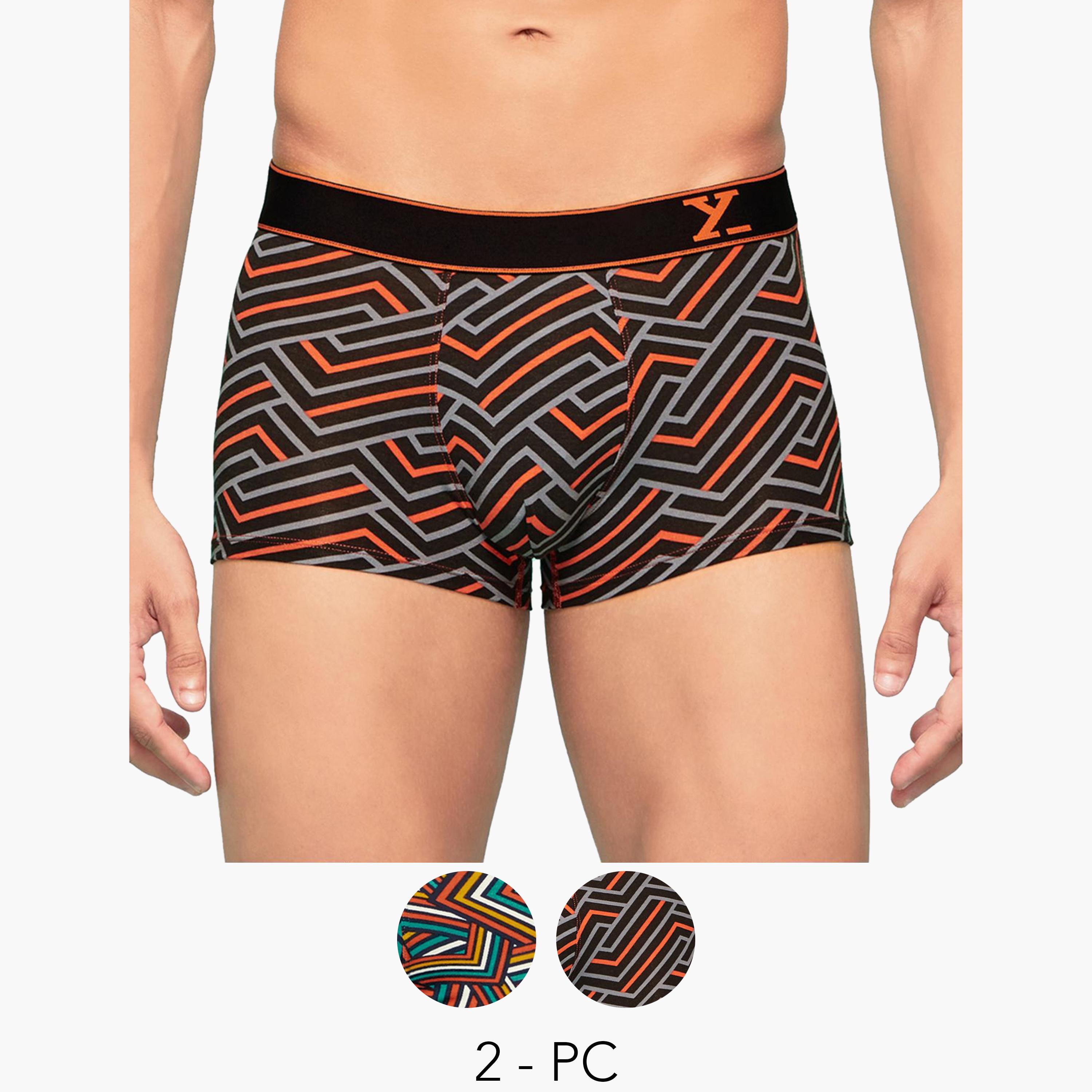 اكس واي اكس اكس - عبوة قطعتين - سروال داخلي رجالي قطن يسمح بمرور الهواء بطبعة-men-clothing-innerwear-underwear-image-1