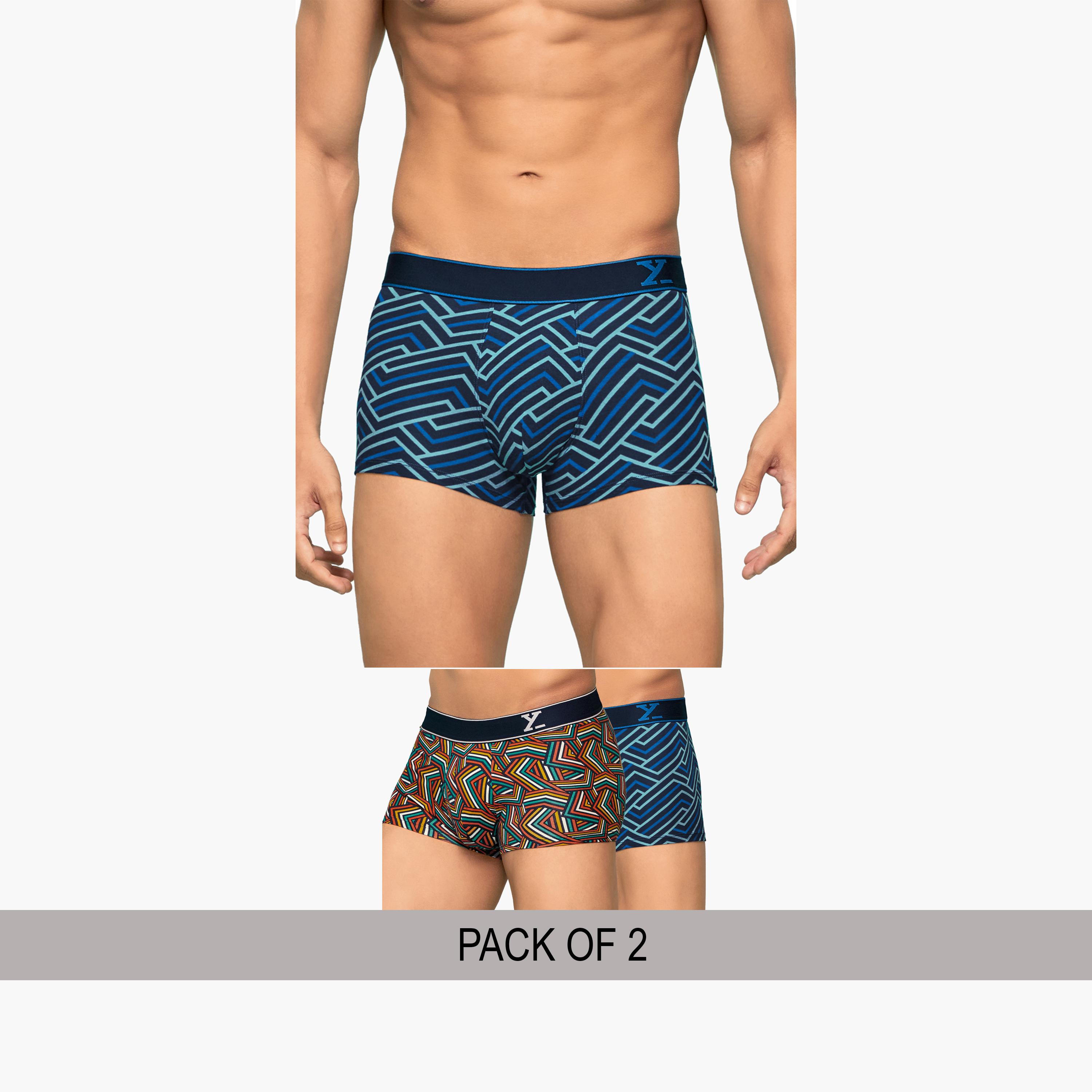 اكس واي اكس اكس - عبوة قطعتين - سروال داخلي رجالي قطن يسمح بمرور الهواء بطبعة-men-clothing-innerwear-underwear-image-1