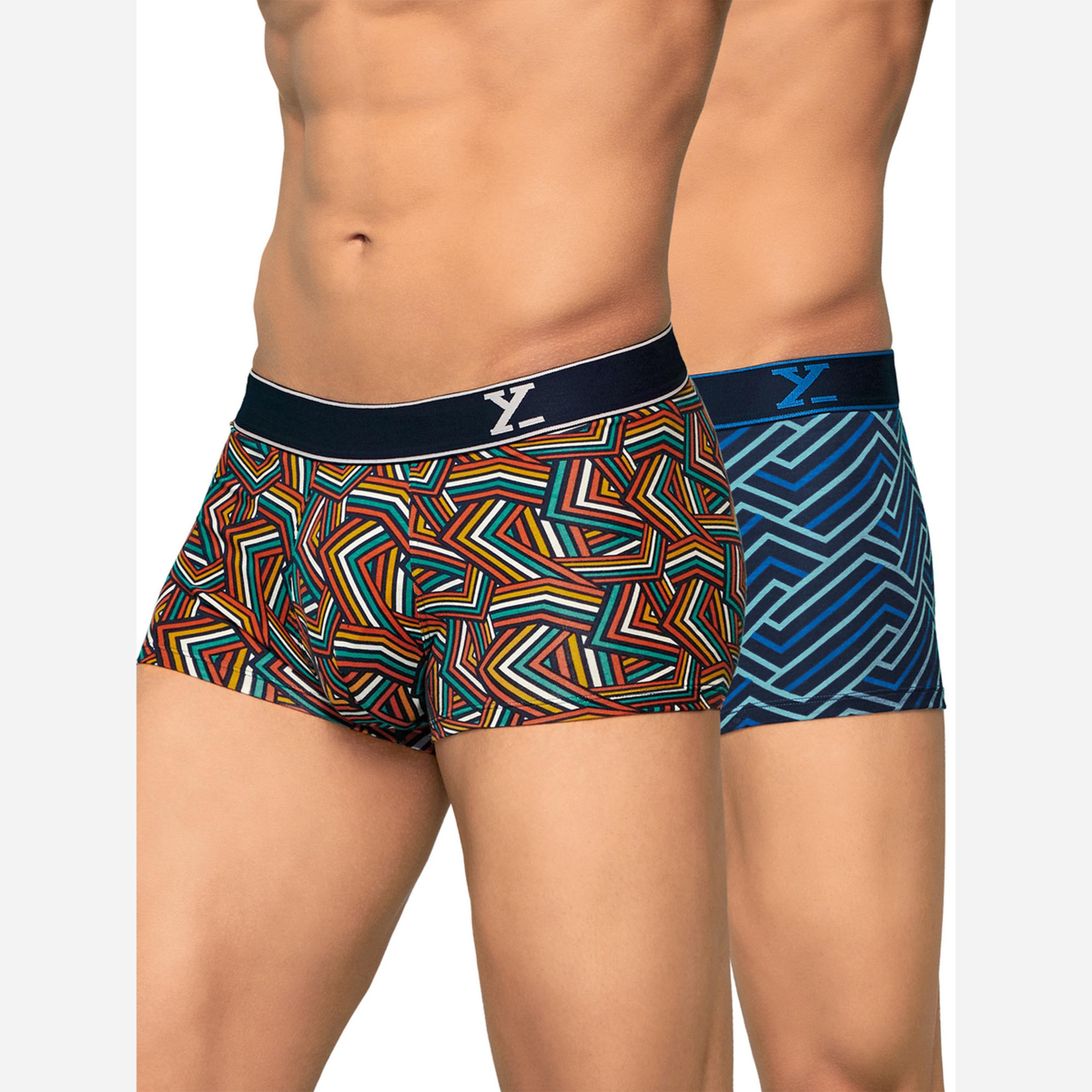 اكس واي اكس اكس - عبوة قطعتين - سروال داخلي رجالي قطن يسمح بمرور الهواء بطبعة-men-clothing-innerwear-underwear-image-2