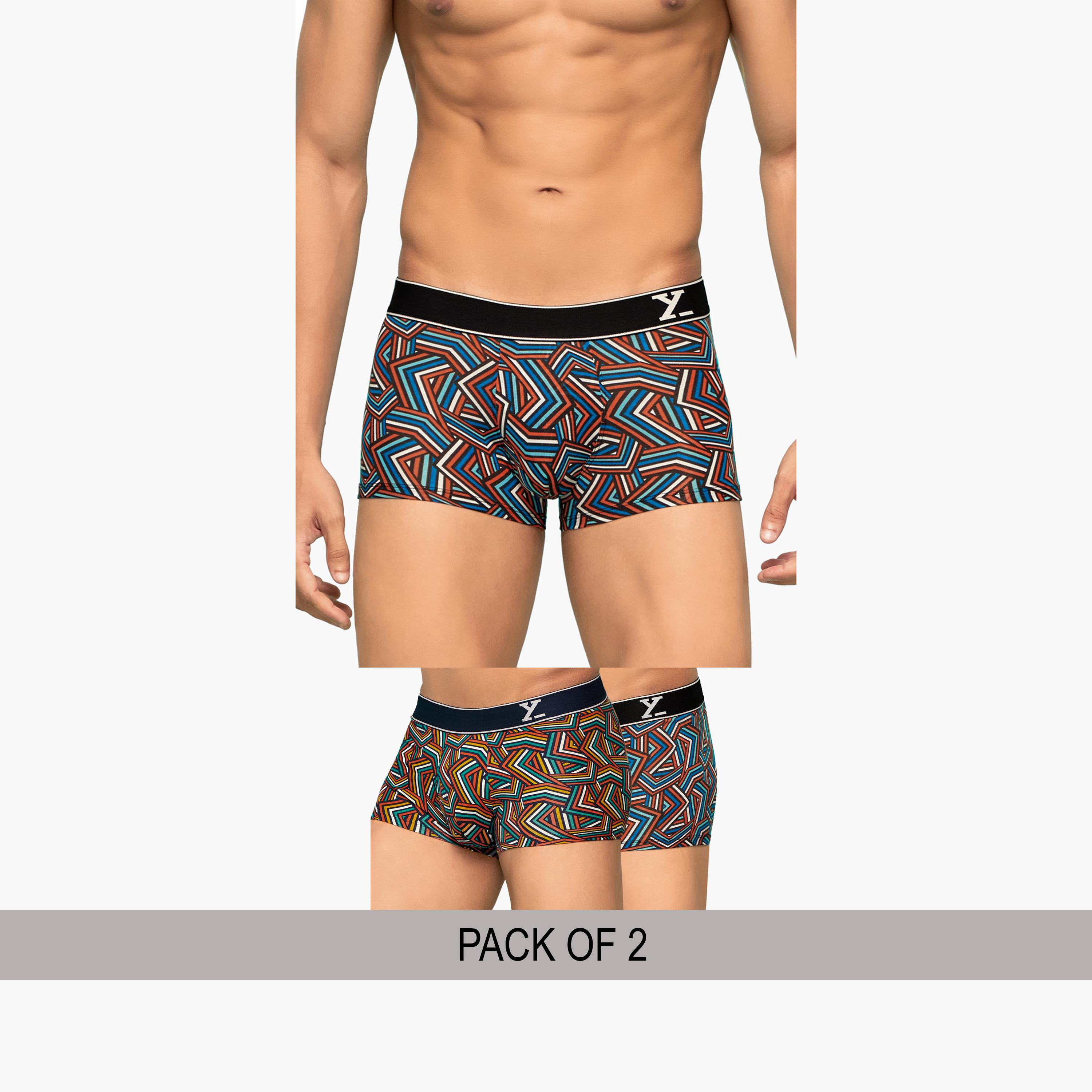 اكس واي اكس اكس - عبوة قطعتين - سروال داخلي رجالي قطن يسمح بمرور الهواء بطبعة-men-clothing-innerwear-underwear-image-1