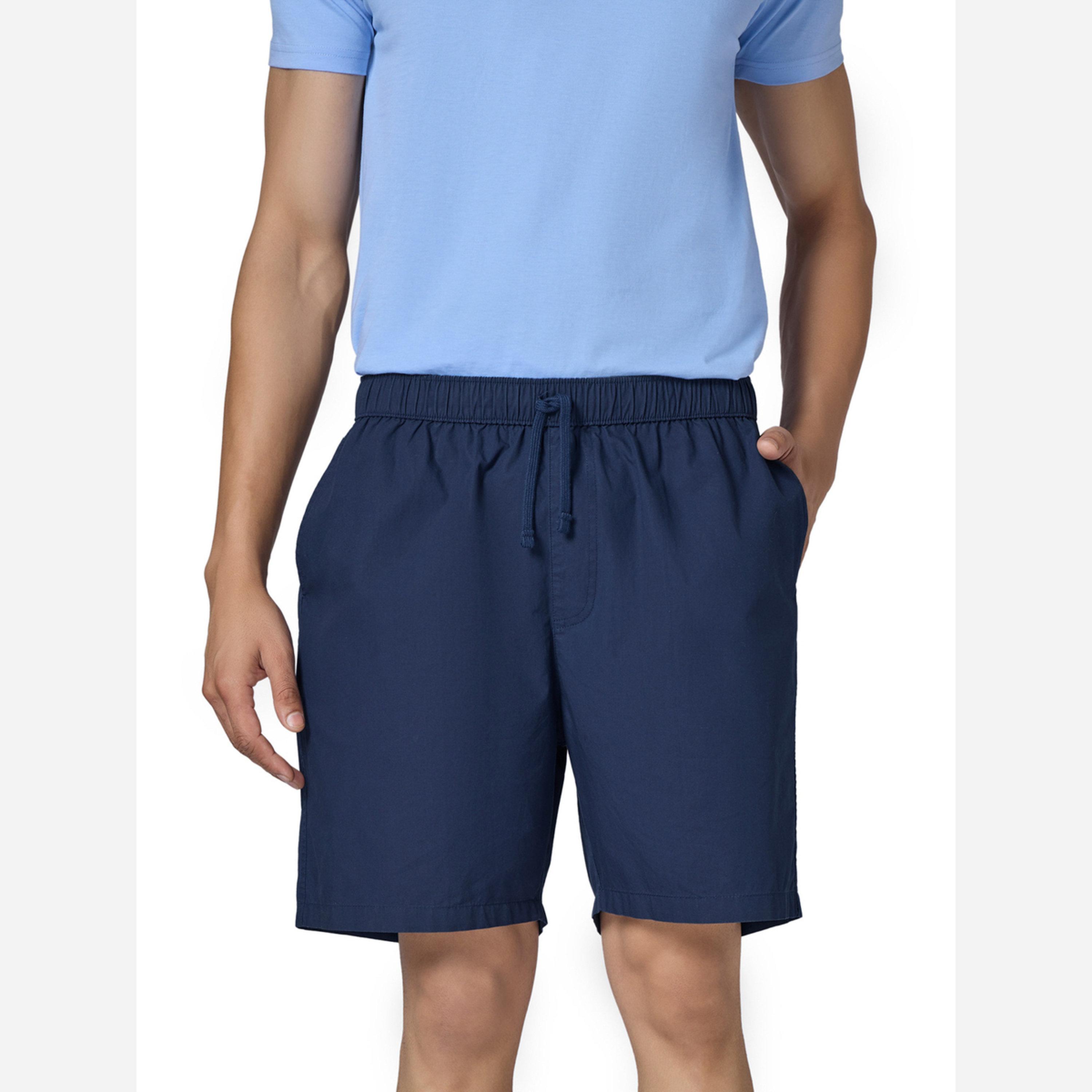 اكس واي اكس اكس - قميص رجالي سادة قصة مريحة وجيبين، قطن بنسبة 100%.-men-clothing-bottoms-shorts-image-1