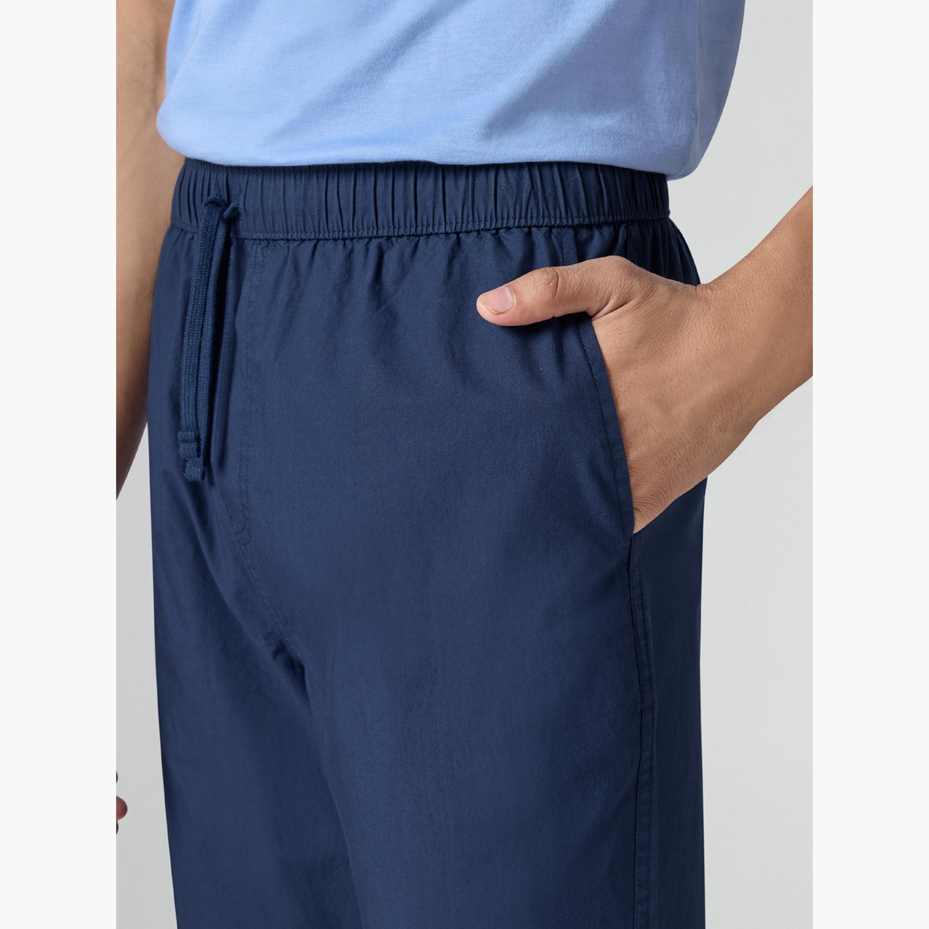 بيجاما قطنية 100% سادة بقصة مريحة-men-clothing-nightwear-pyjamaandshorts-image-4