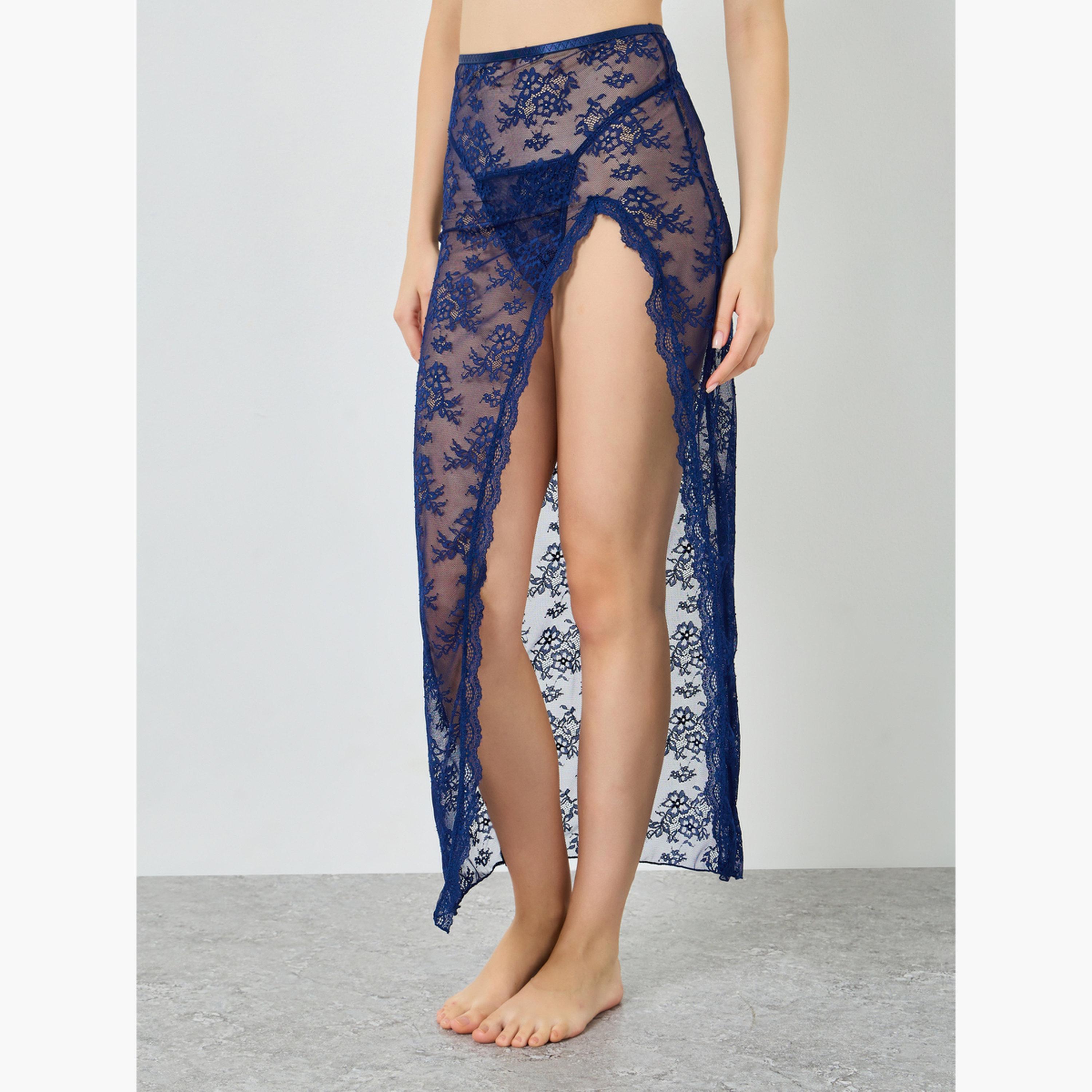 مجموعة من 3 - صدرية بنمط كورسيه وتنورة طويلة مع سراول داخلي-women-clothing-lingerie-lingeriesets-image-3