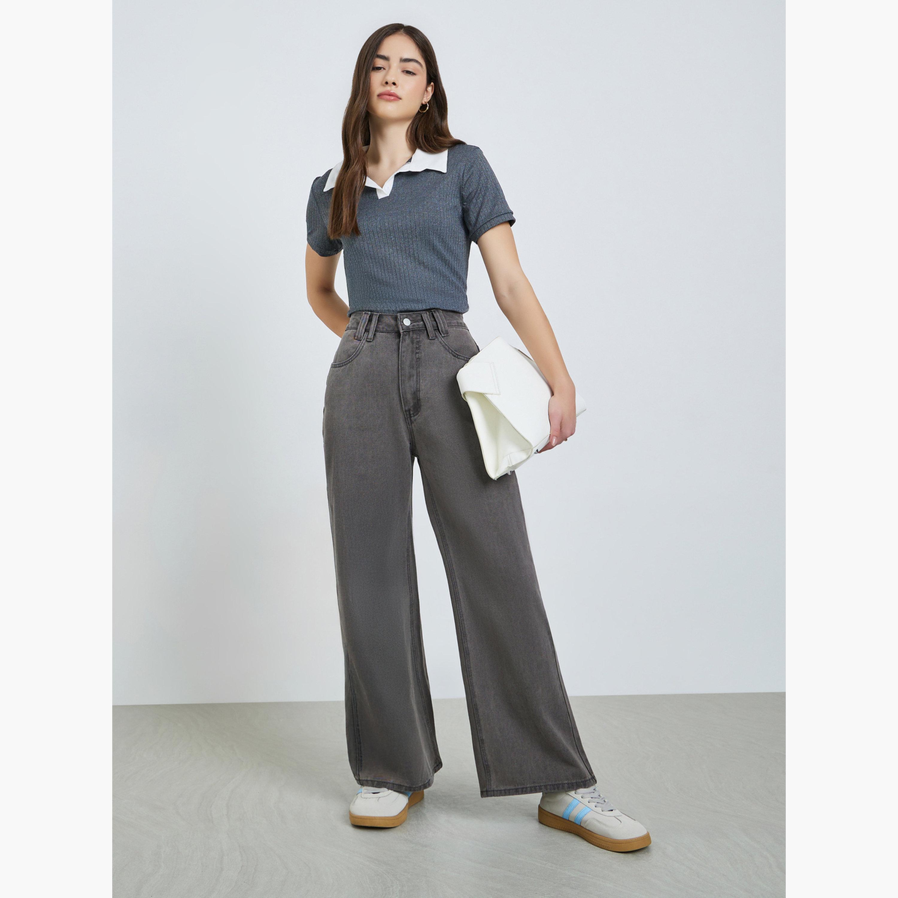 Styli Women Stone Wash Wide Leg Jeans-women-clothing-bottoms-jeans-image-2