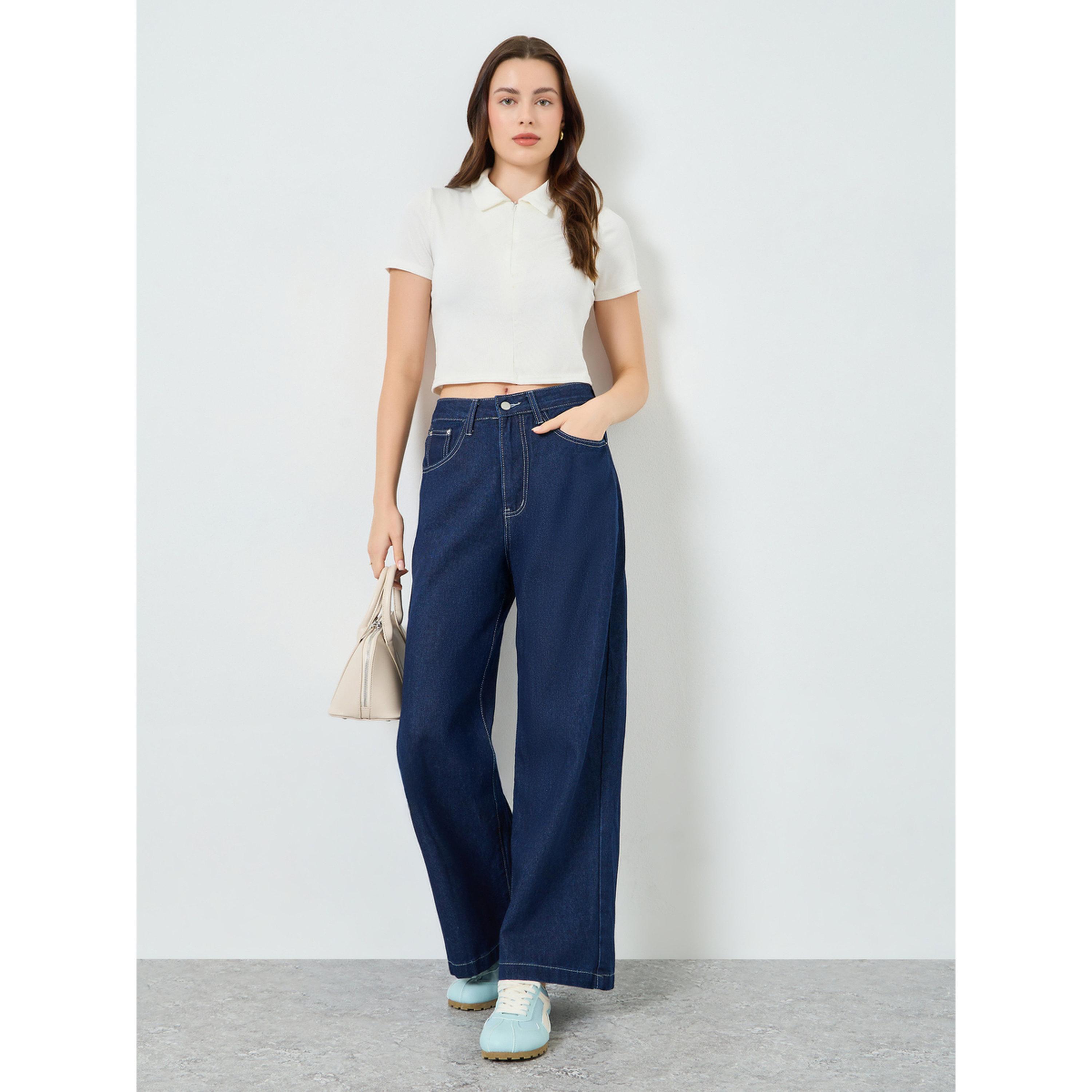 بنطال جينزبأرجل واسعة أزرق داكن-women-clothing-bottoms-jeans-image-2