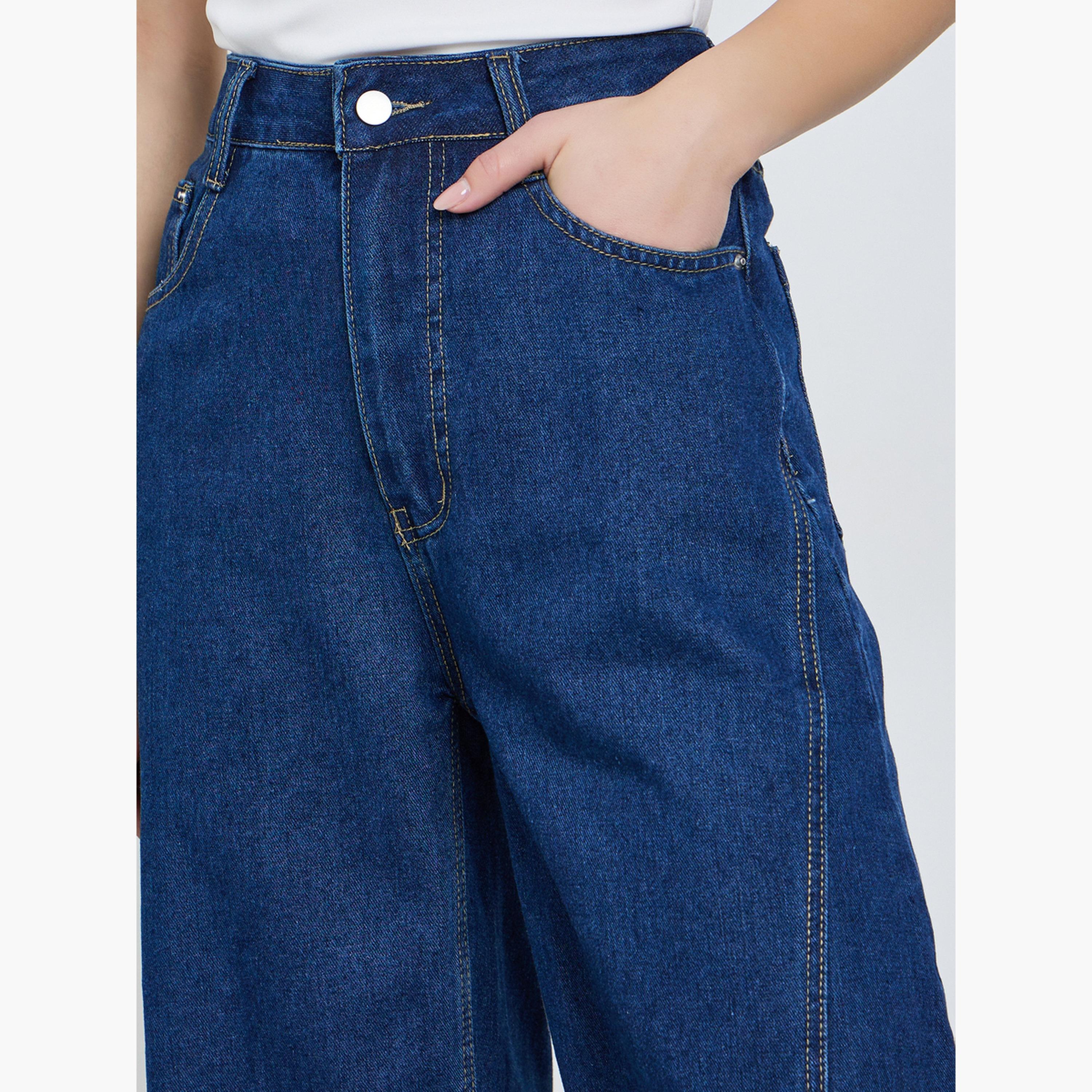 Styli Women Wide Leg Cut and Sew Panel Jeans-women-clothing-bottoms-jeans-image-4