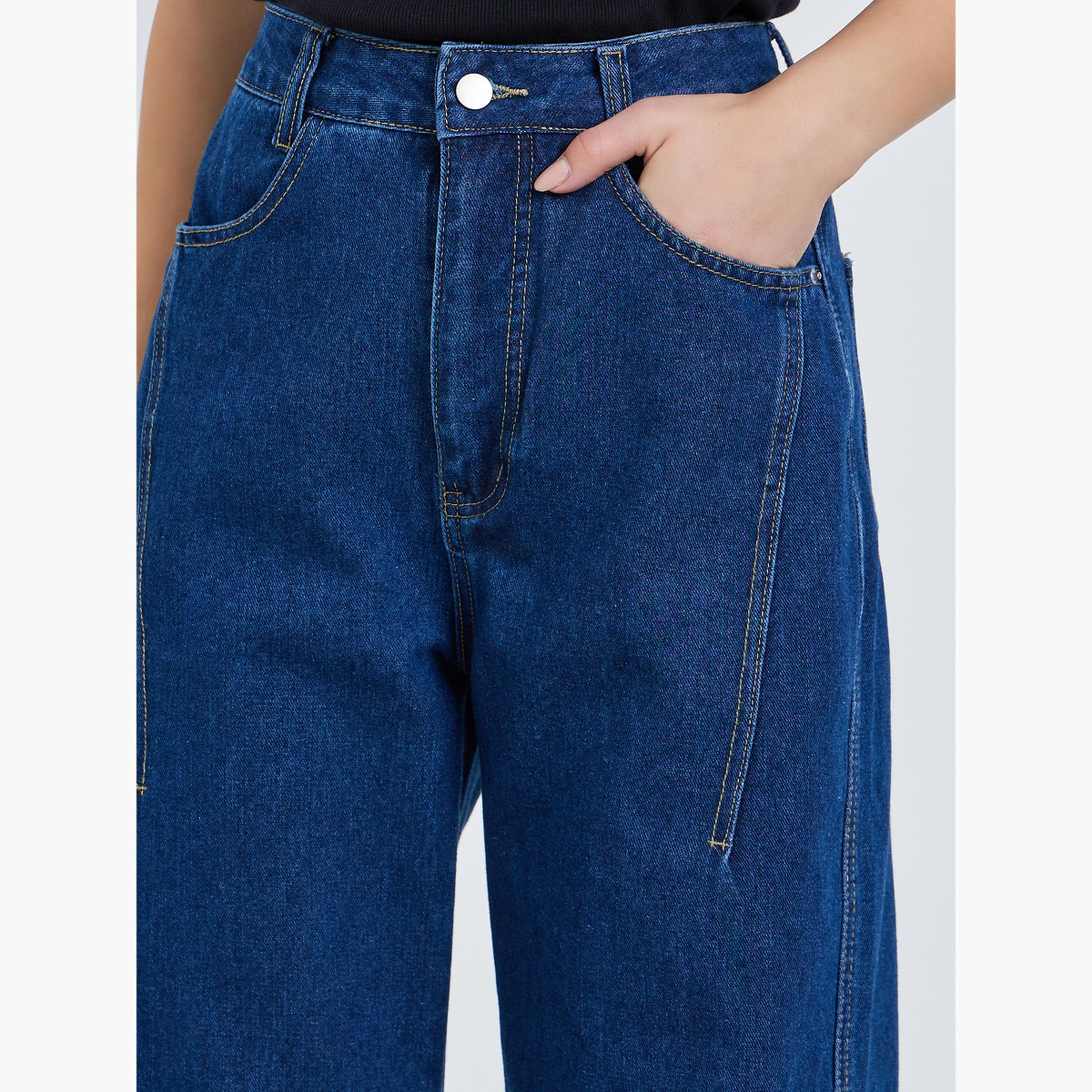 Styli Women Barrel Fit Jeans with Pockets-women-clothing-bottoms-jeans-image-4
