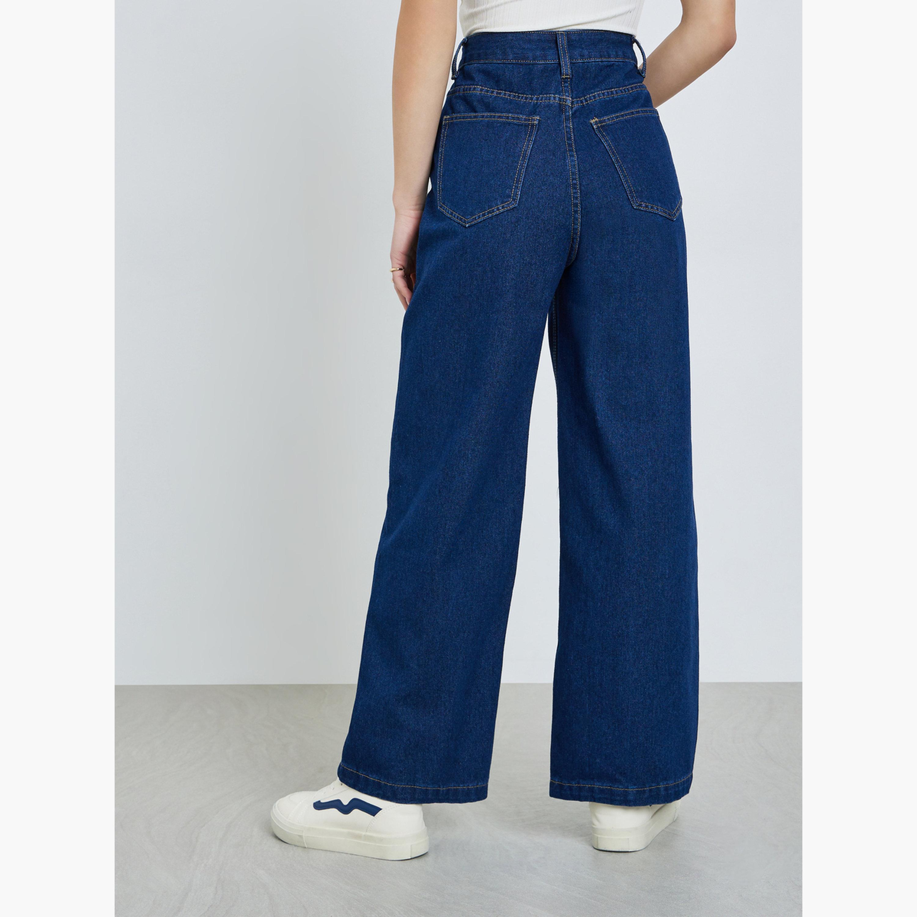 Styli Women Wide Leg Panelled Jeans-women-clothing-bottoms-jeans-image-4