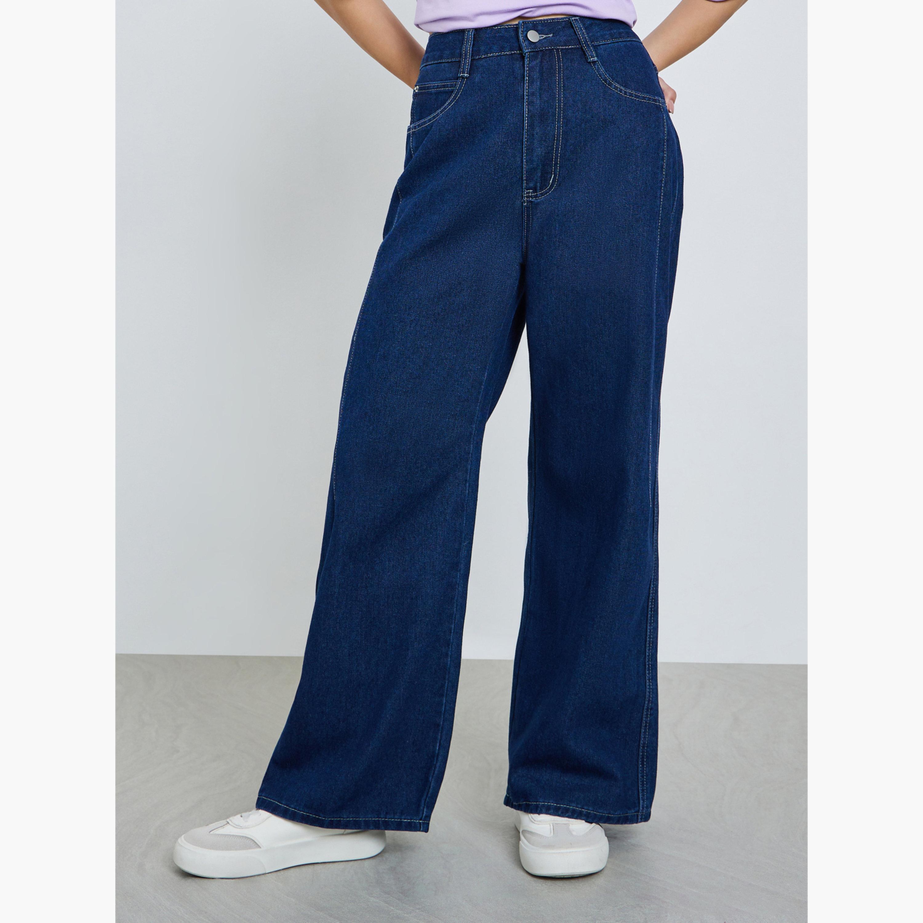 جينز بقصة باريل وتفاصيل ألواح-women-clothing-bottoms-jeans-image-1