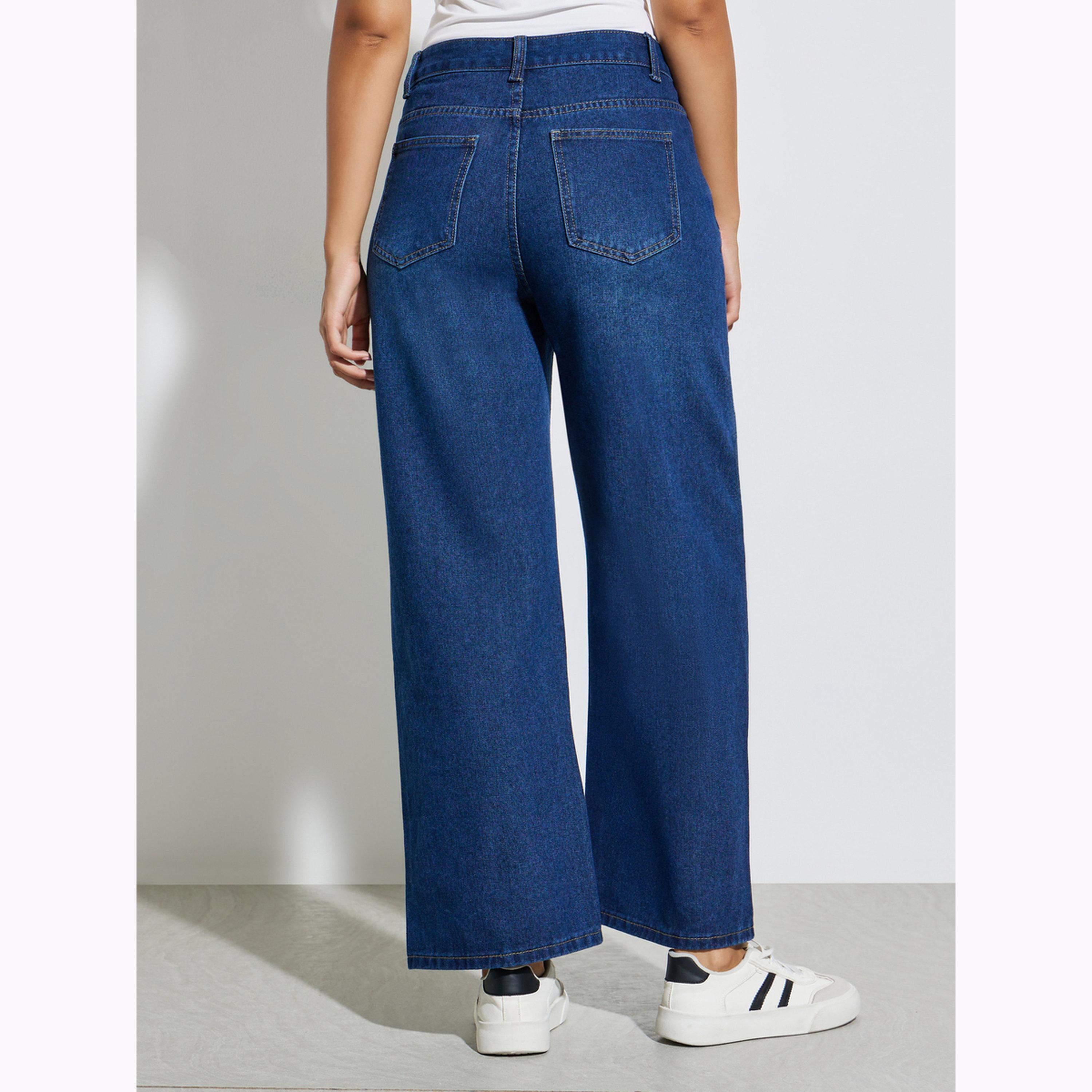 Styli Women Blue High Rise Wide Leg Jeans-women-clothing-bottoms-jeans-image-4