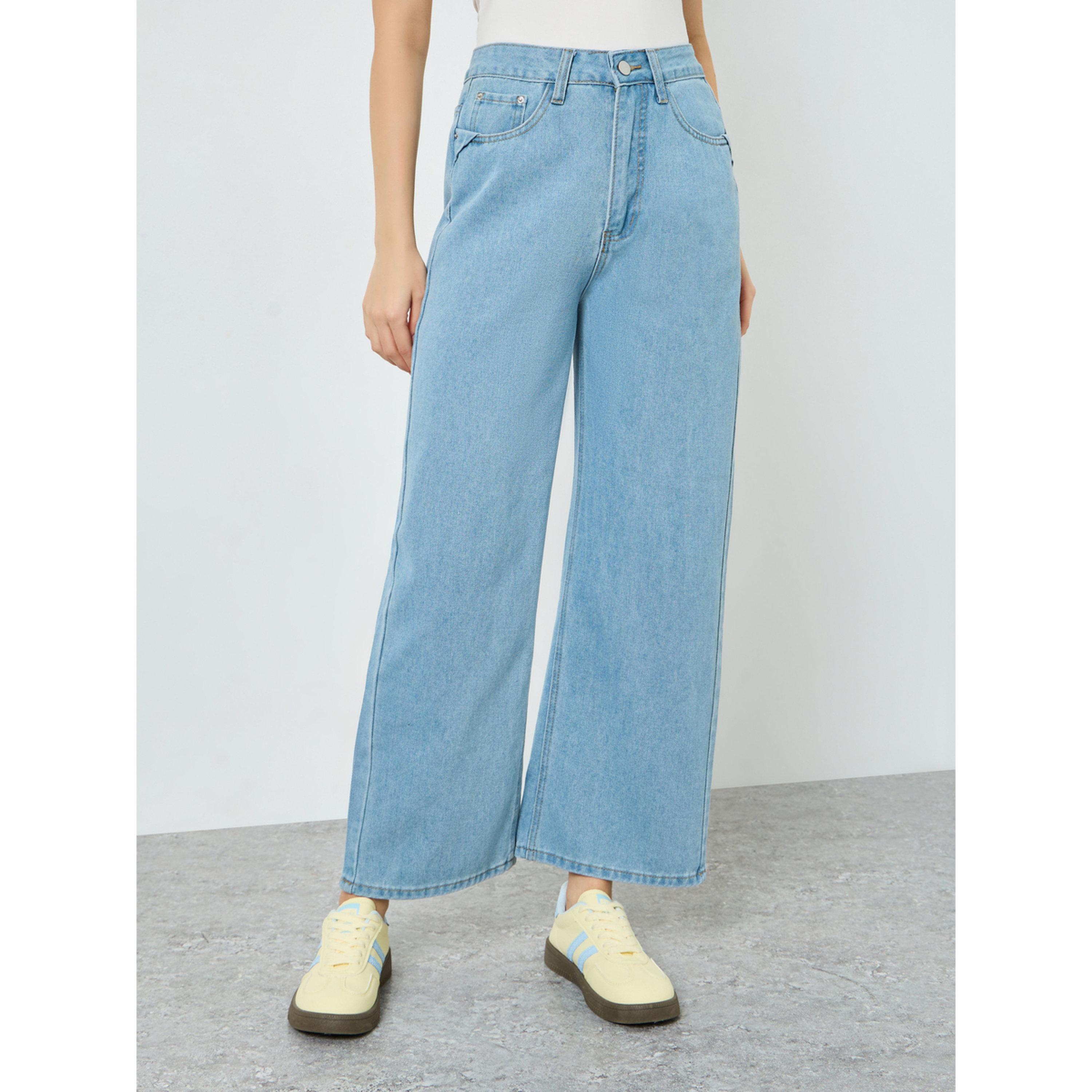 بنطال جينز بساق مستقيمة لون أزرق-women-clothing-bottoms-jeans-image-1