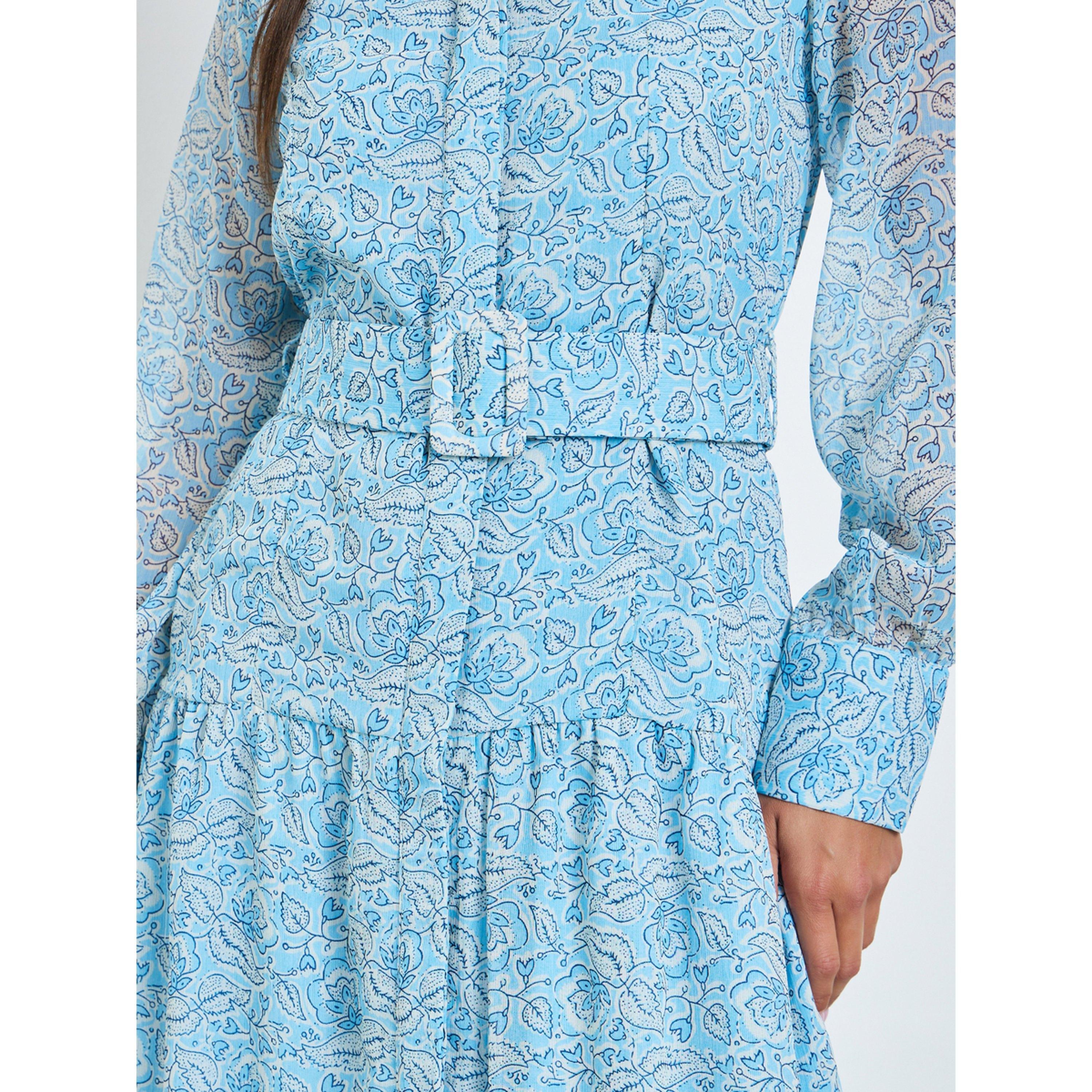 Styli Blue All Over Print Maxi Dress with Belt-women-clothing-dresses-image-5