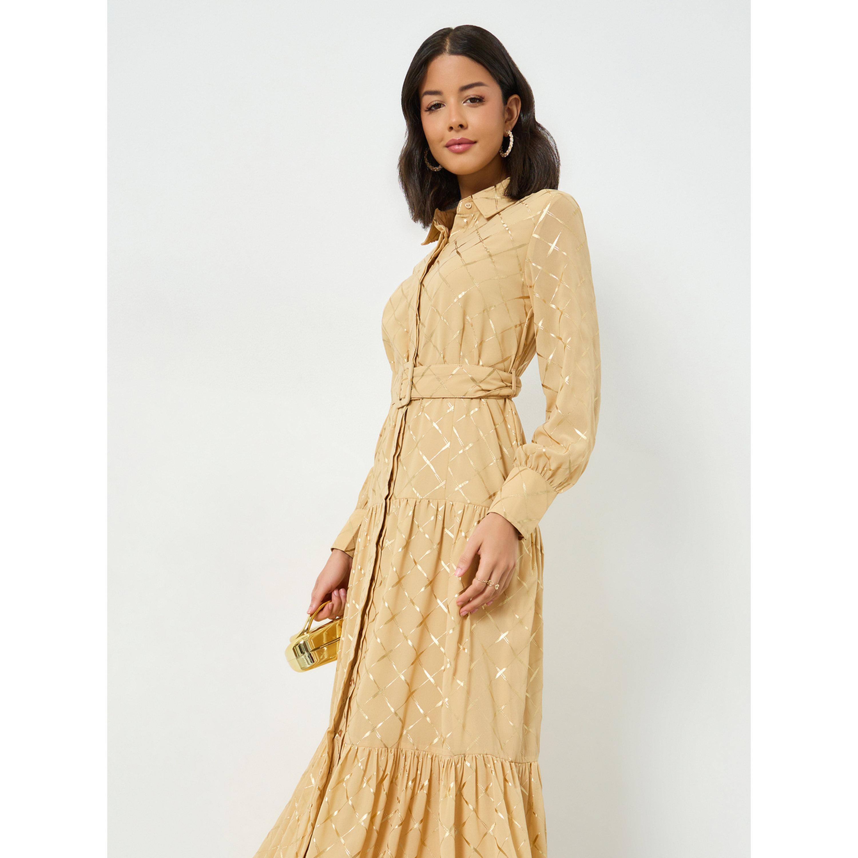 فستان طويل بطبعة فويل وحزام-women-clothing-dresses-image-3