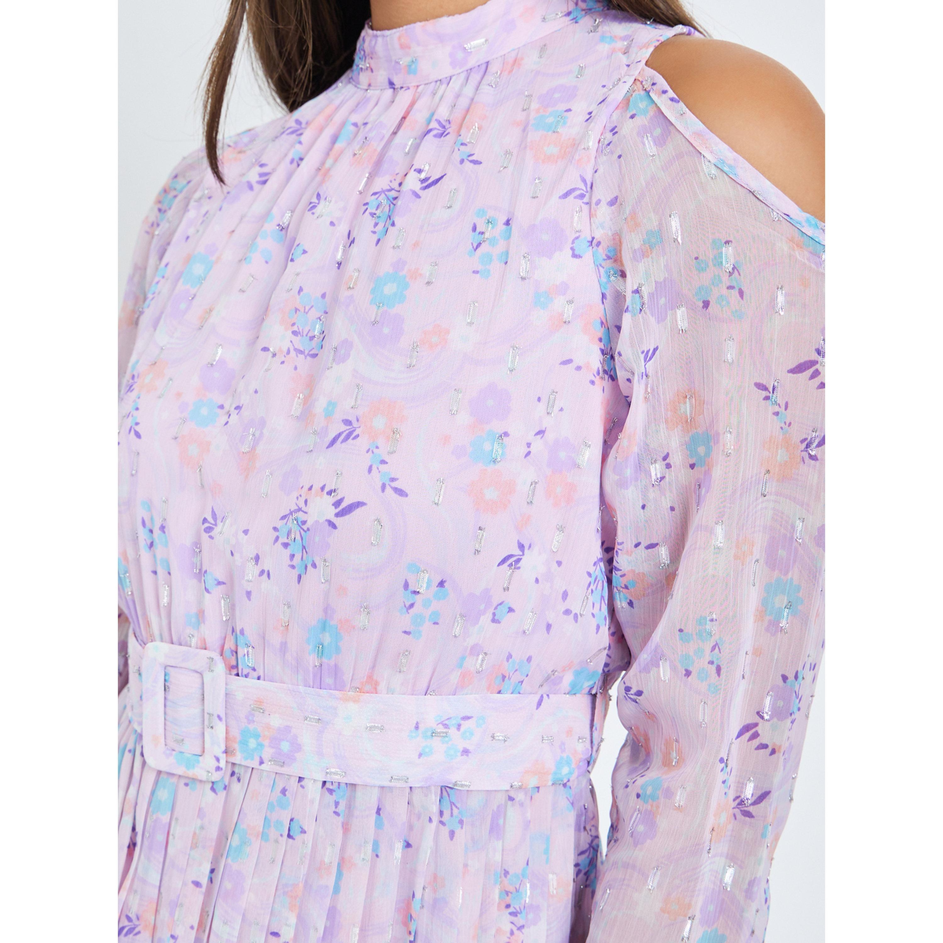 فستان ميدي بكسرات من الشيفون-women-clothing-dresses-image-5