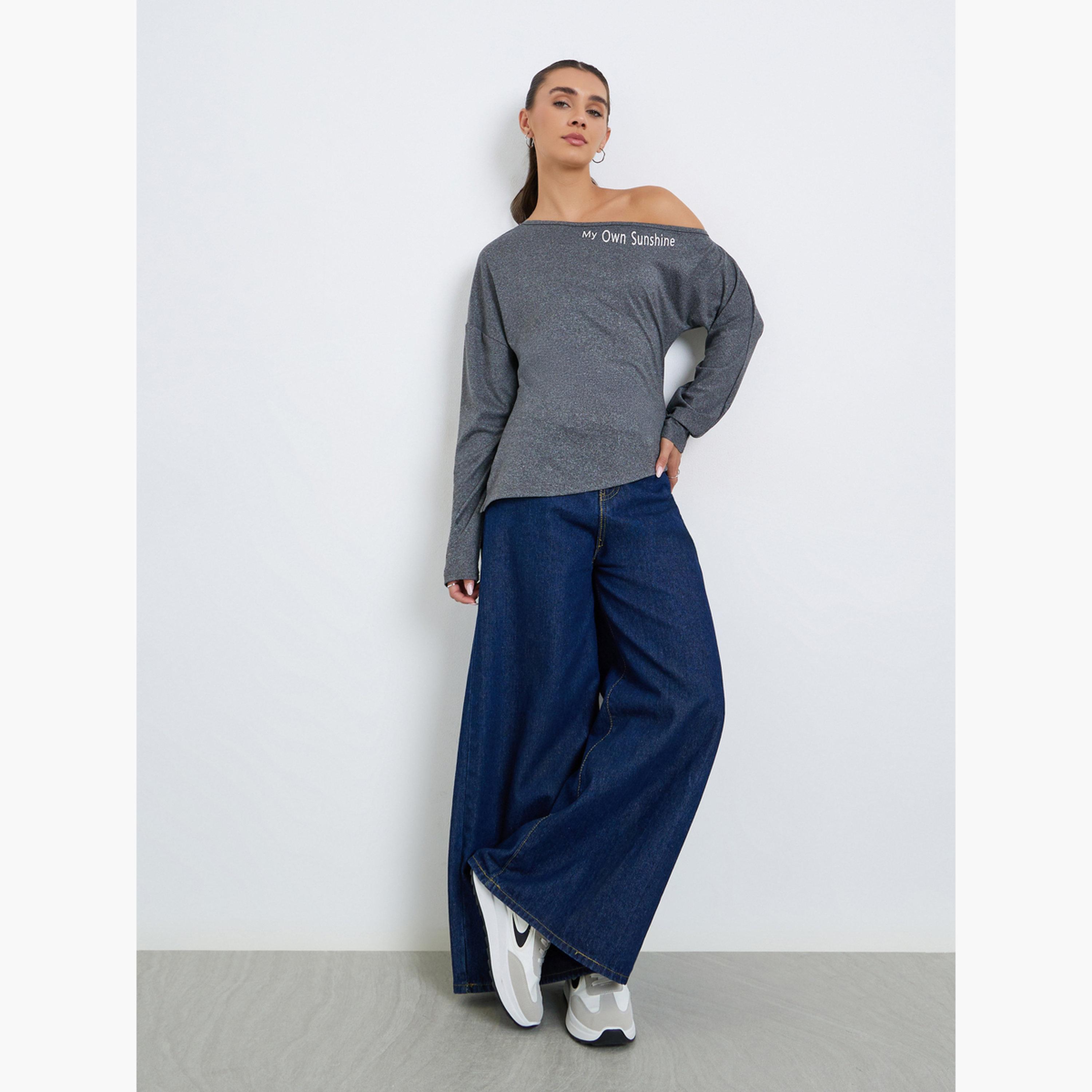 Styli Women Asymmetric Neck Printed T-Shirt-women-clothing-tshirts-image-2
