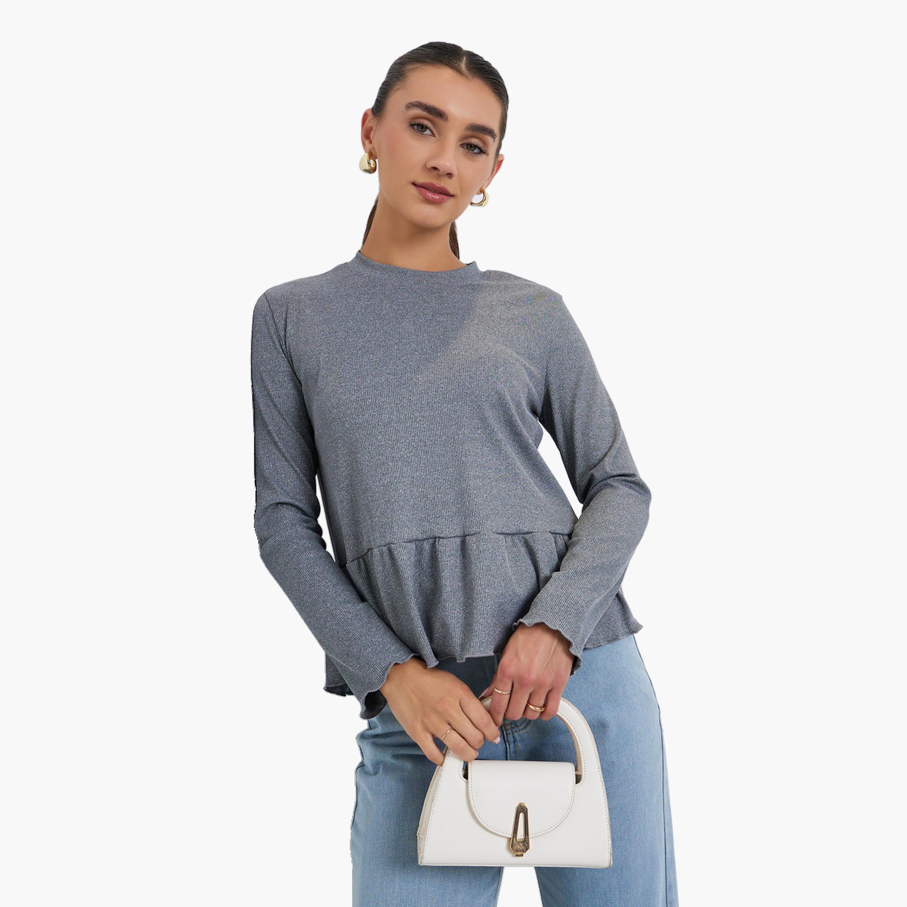 Styli Women Long Sleeves Peplum T-Shirt-women-clothing-shirtsandblouses-blouses-image-1