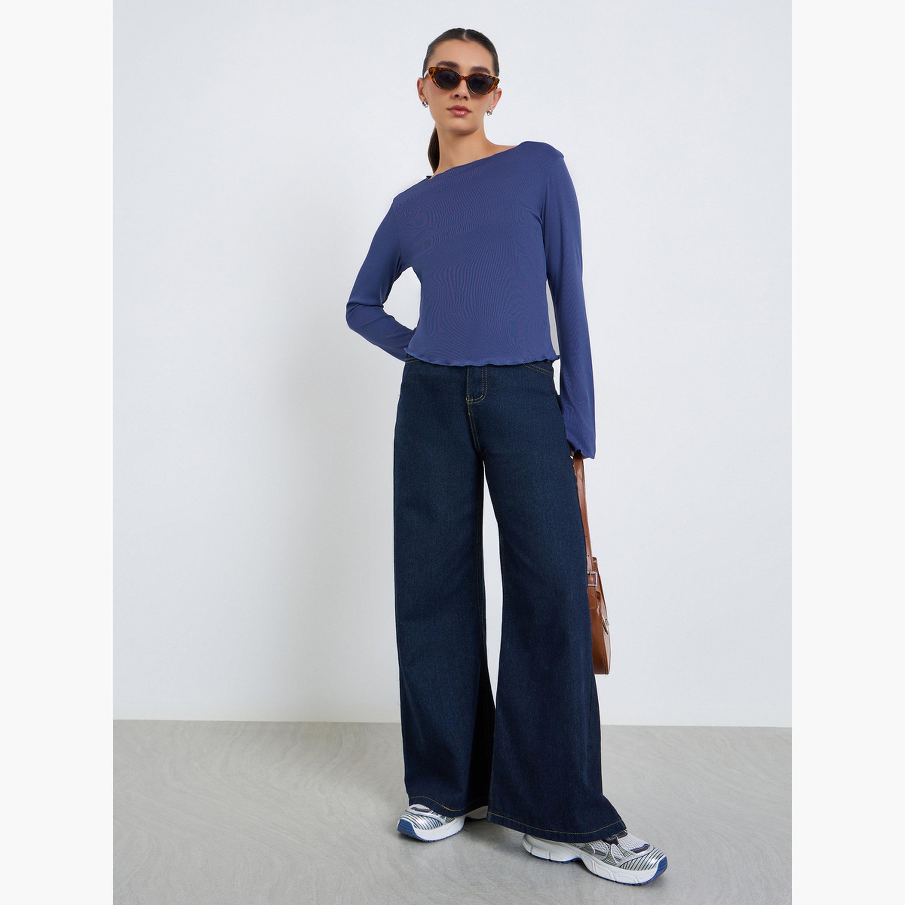 تيشيرت سادة بياقة قارب-women-clothing-tshirts-image-2
