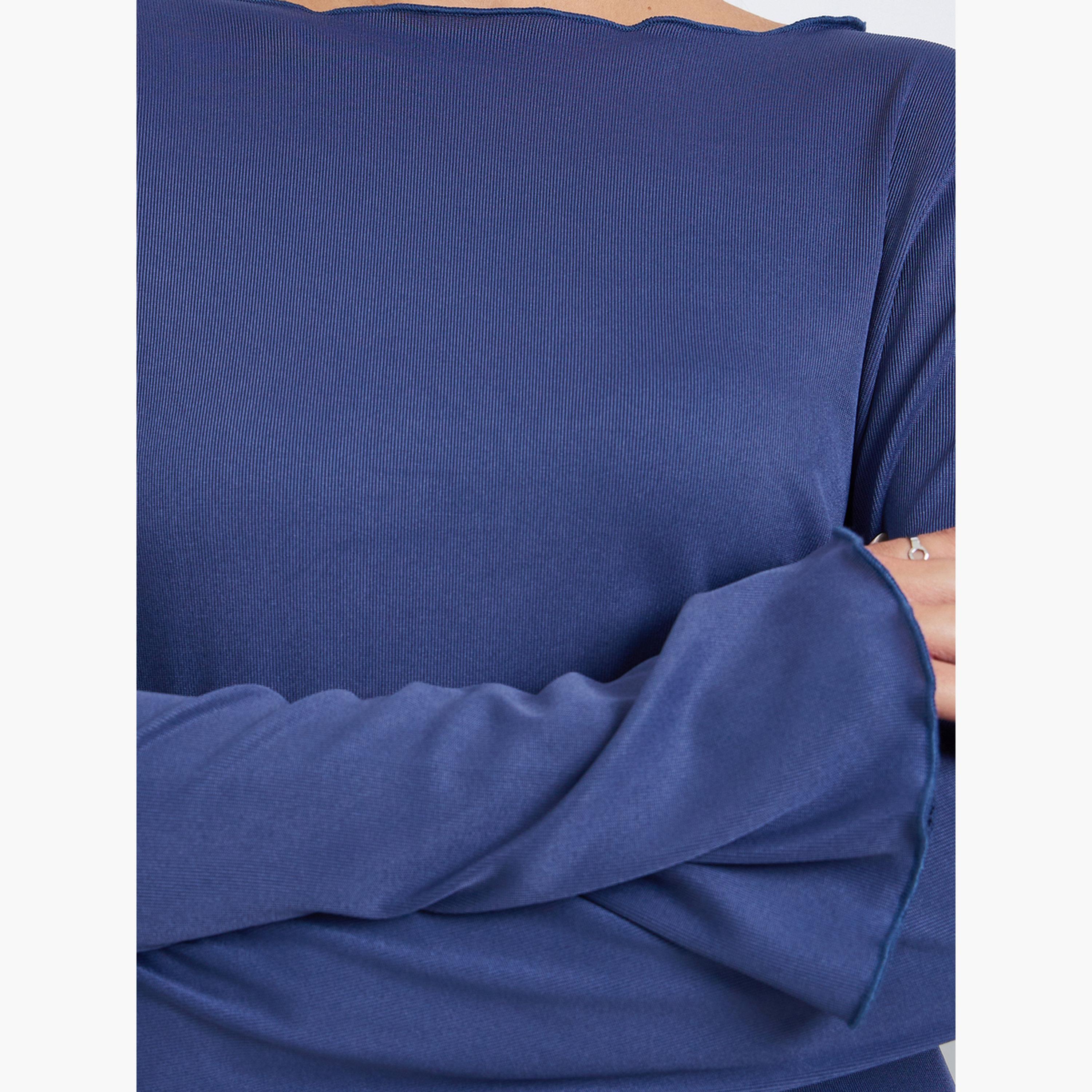 Styli Women Plain Boat Neck T-Shirt-women-clothing-tshirts-image-3