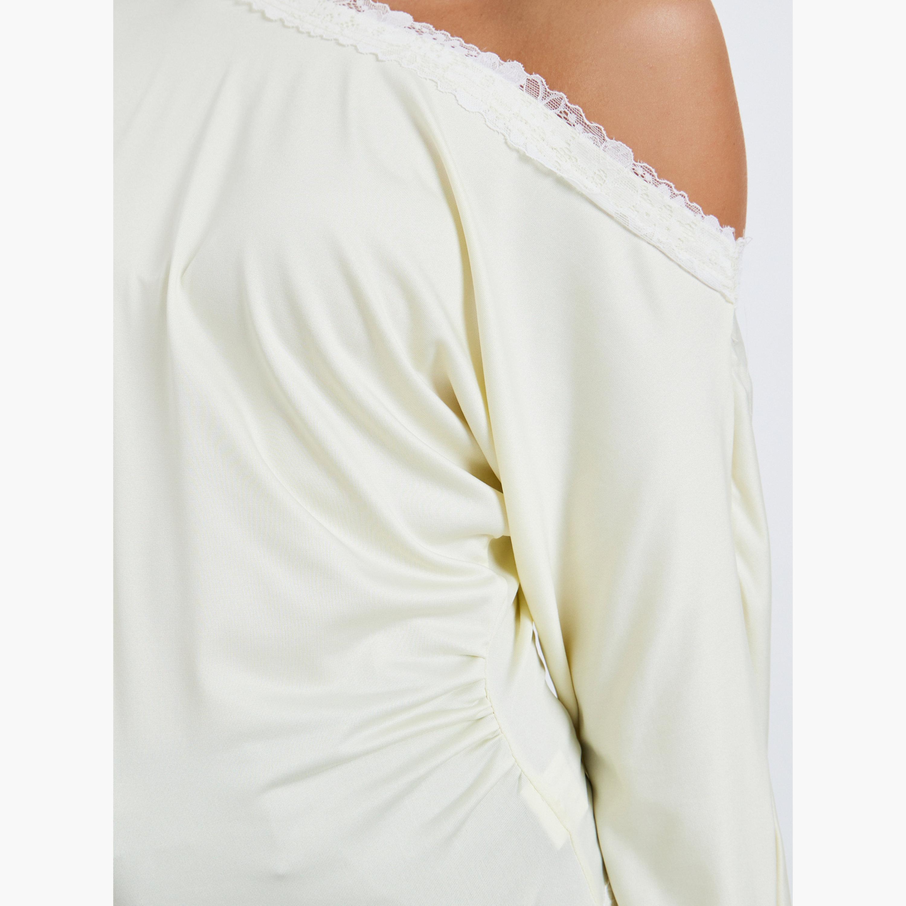 Styli Women Lace Trim Asymmetric Neck T-Shirt-women-clothing-shirtsandblouses-blouses-image-3