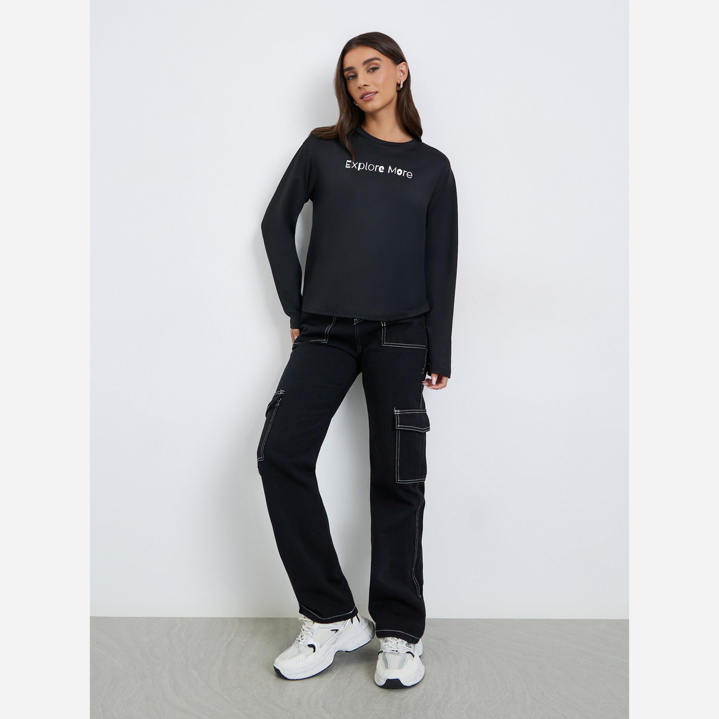 Styli Women Slogan Print Regular Fit T-Shirt-women-clothing-tshirts-image-2